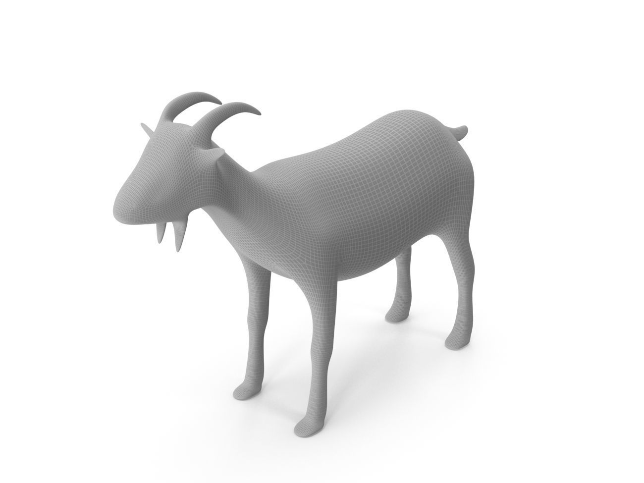Goat-PBR golden goat Low-poly 3D model_13