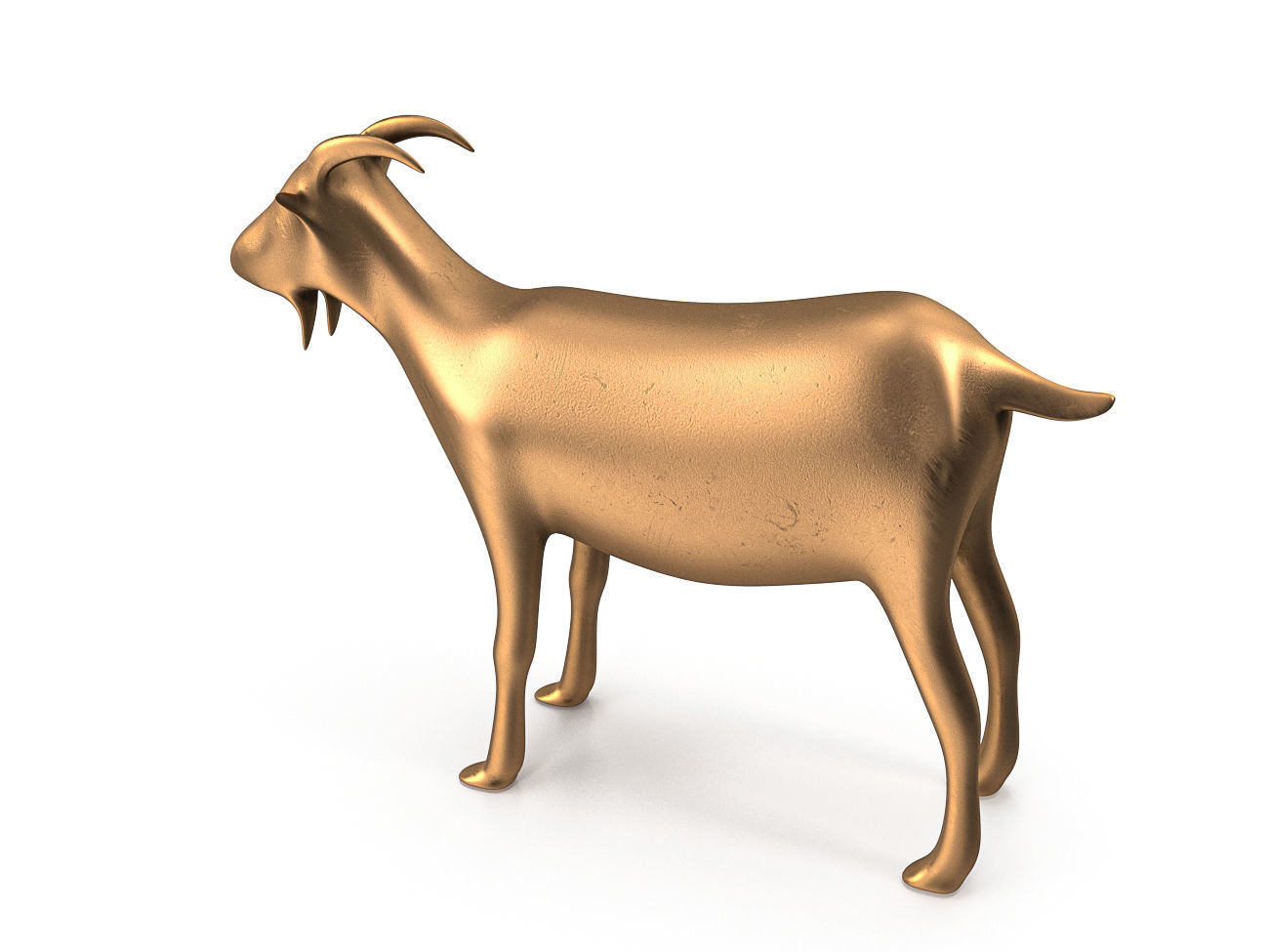 Goat-PBR golden goat Low-poly 3D model_5