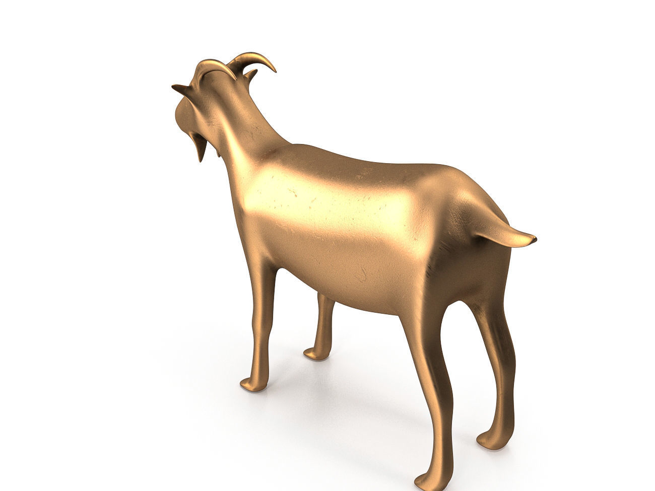 Goat-PBR golden goat Low-poly 3D model_4