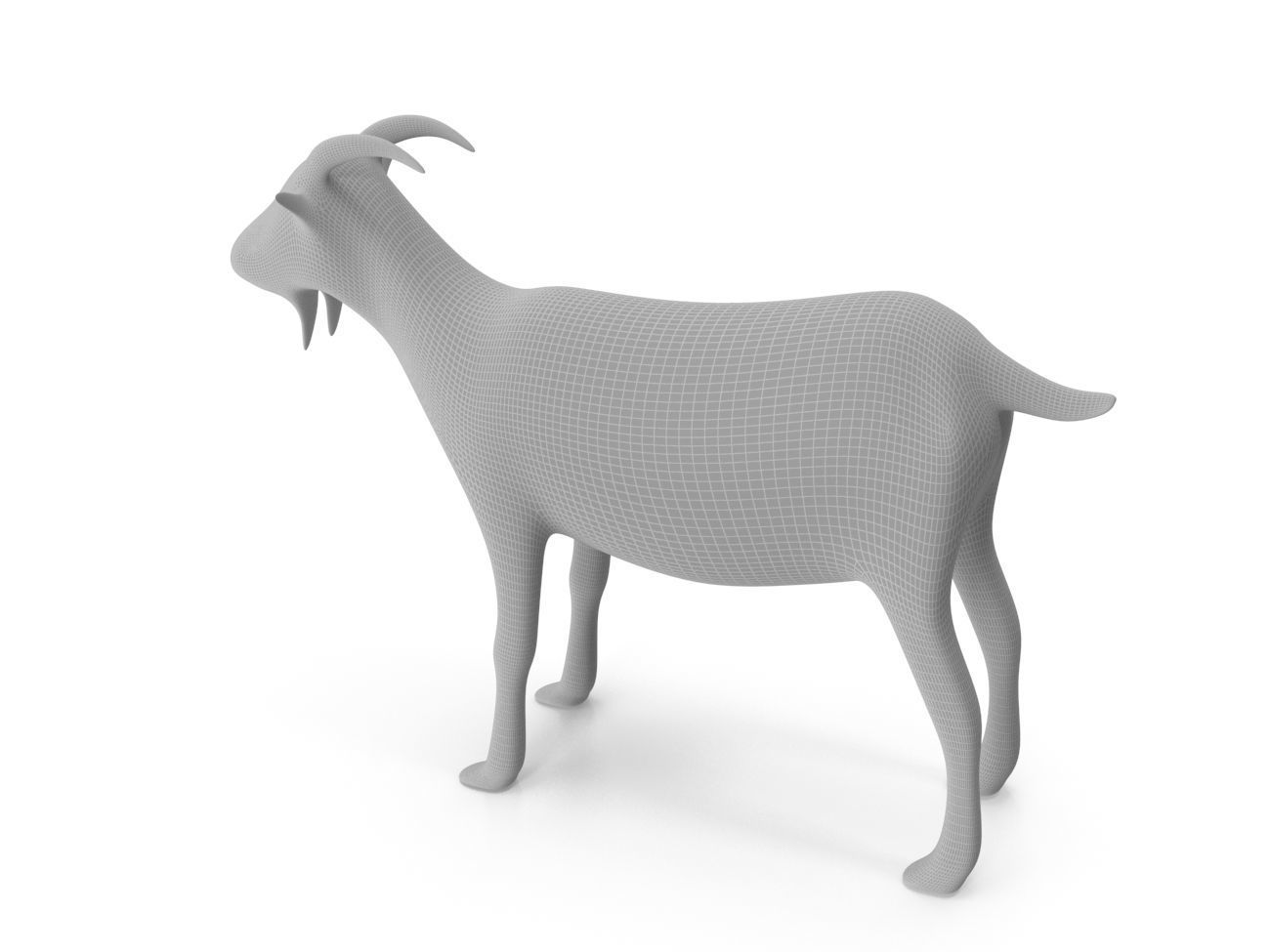 Goat-PBR golden goat Low-poly 3D model_12