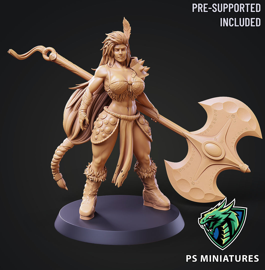 Barbarian Battlemaster Pose 1 3D print model_9