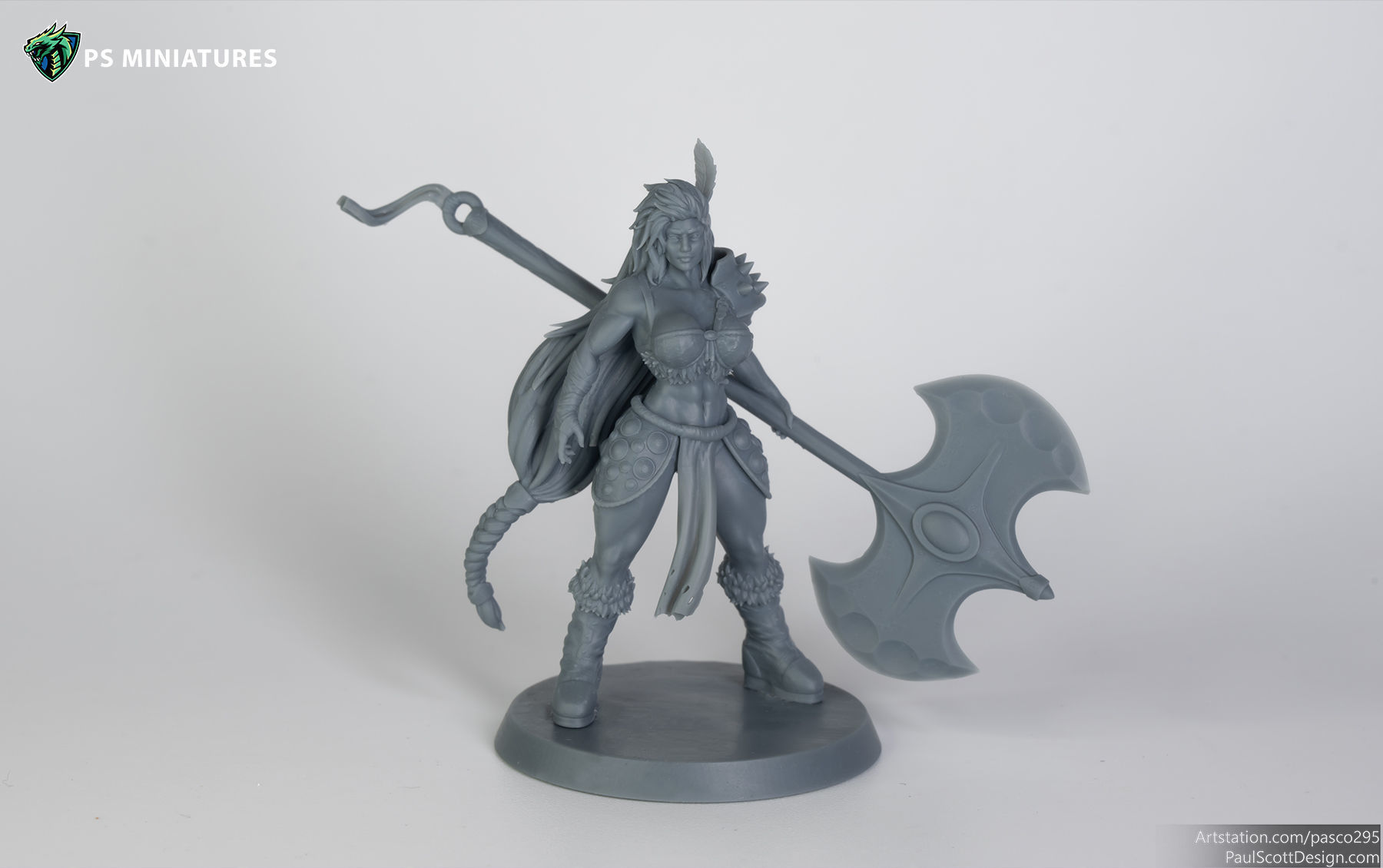 Barbarian Battlemaster Pose 1 3D print model_7