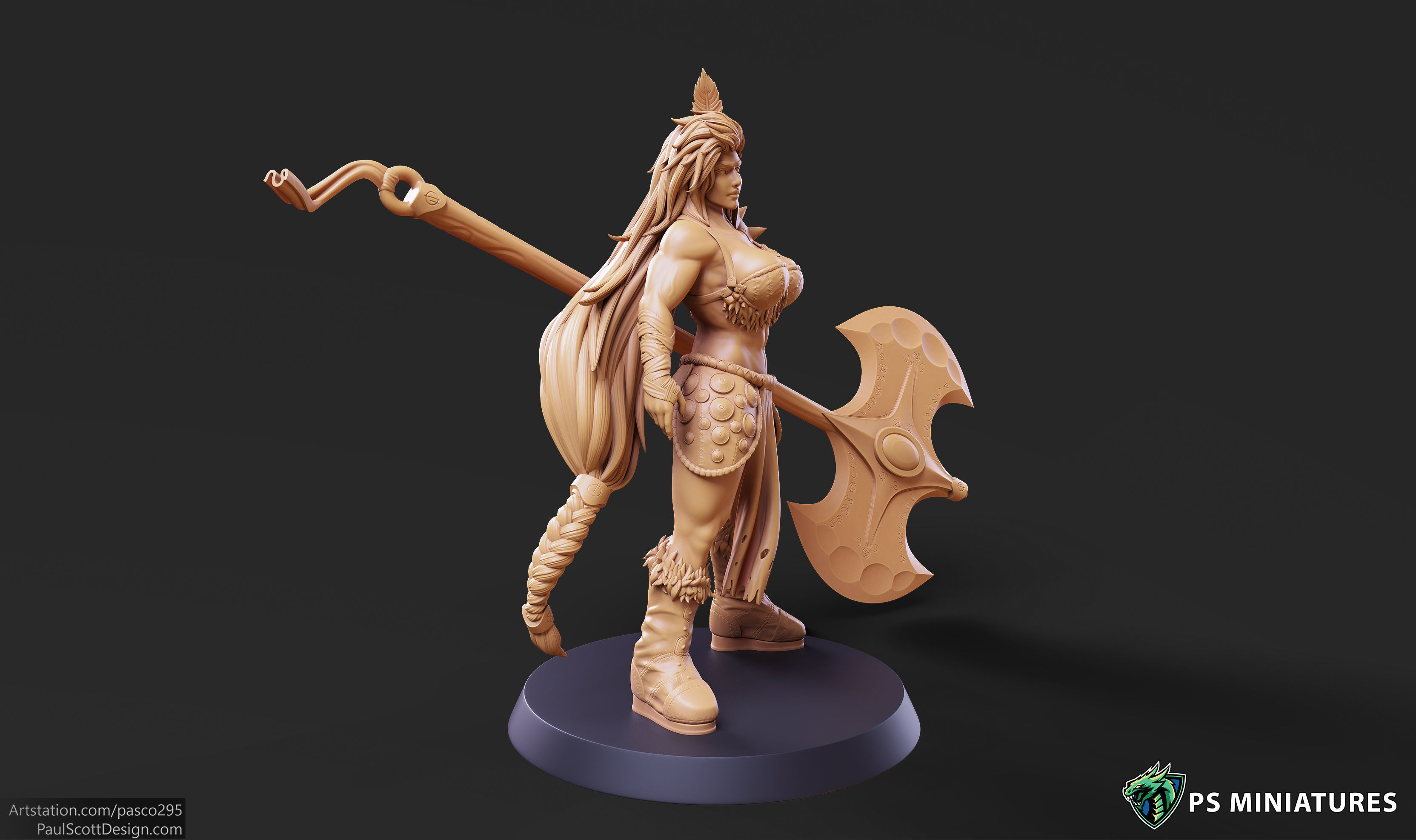 Barbarian Battlemaster Pose 1 3D print model_11