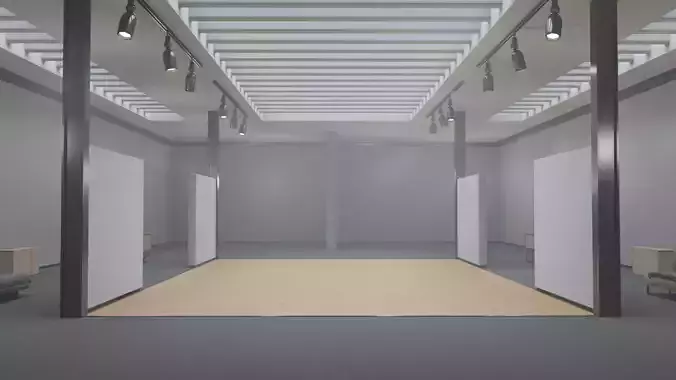 Art Gallery Low-poly 3D model