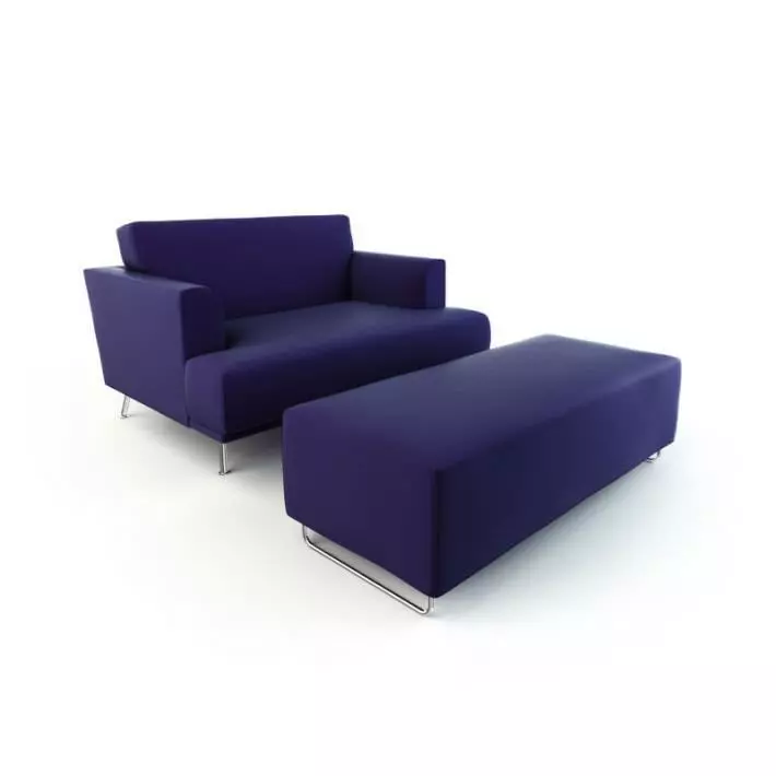 Sofa With Table 3D model_0