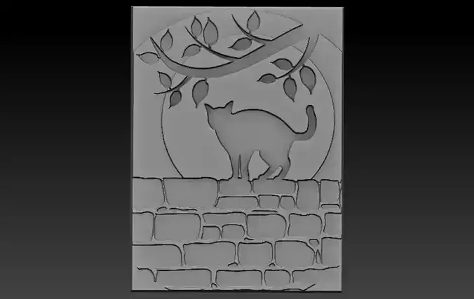 Cat-Cat cat on stone wall