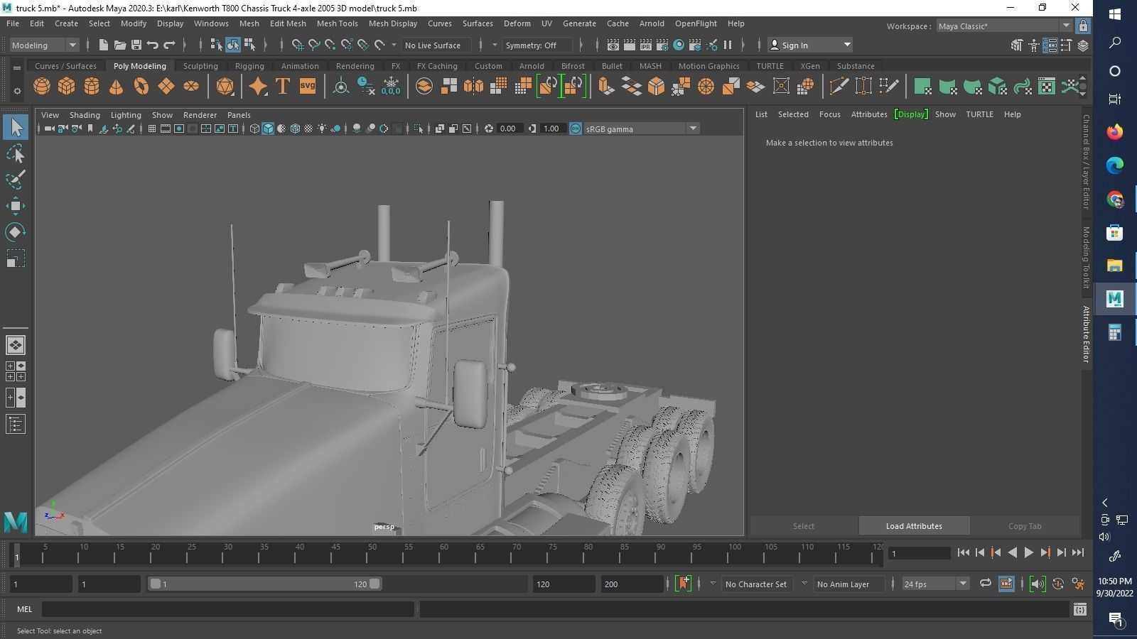 Kenworth T800 Chassis Truck 4axle 2005 3D print model_18