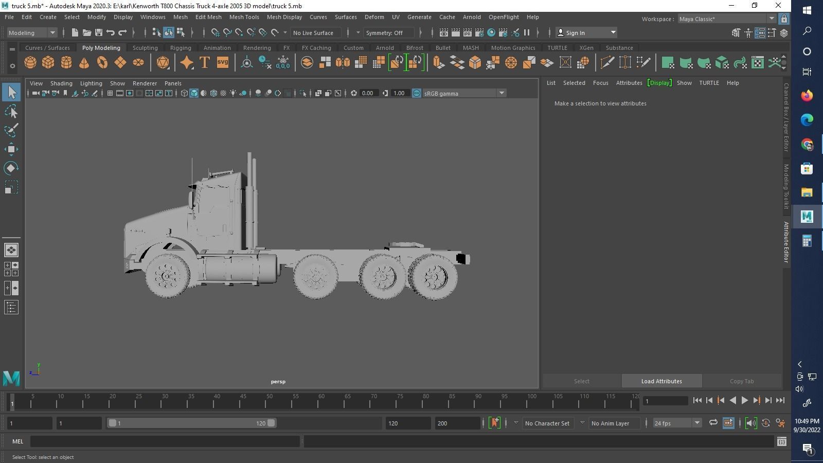 Kenworth T800 Chassis Truck 4axle 2005 3D print model_14