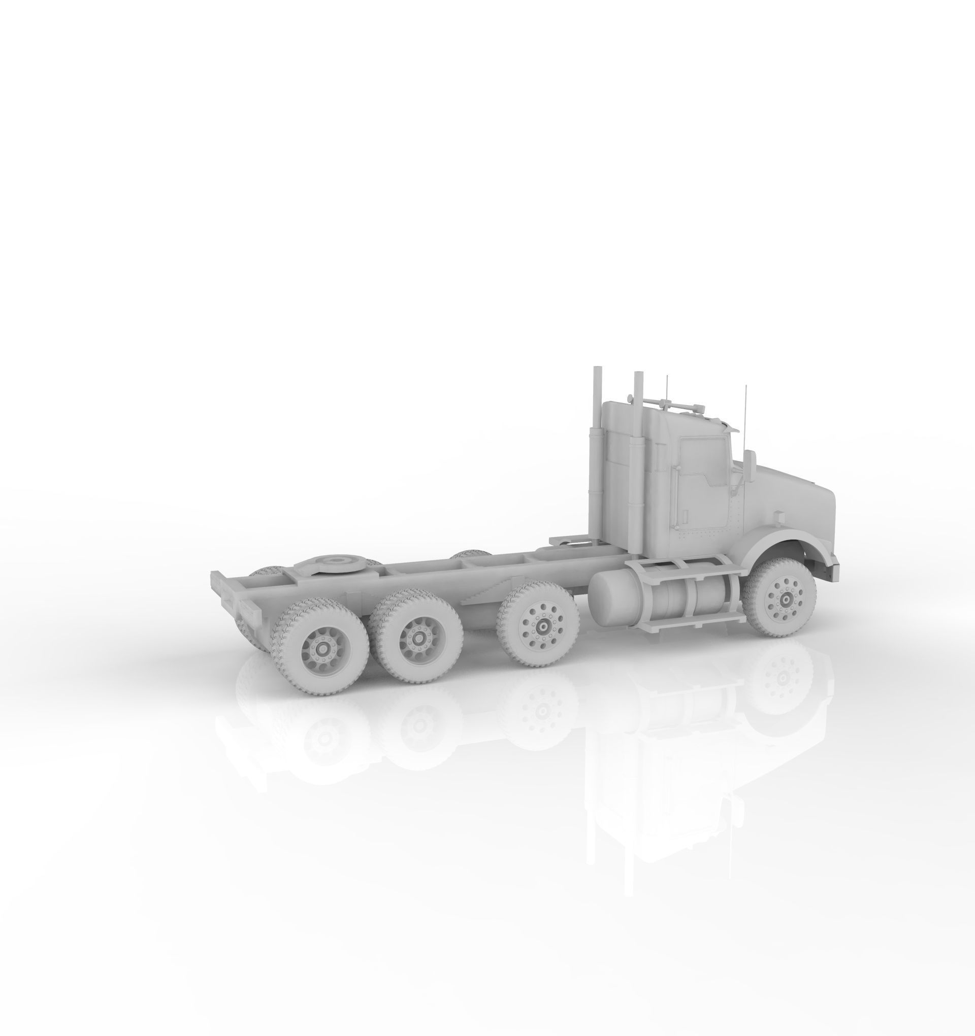 Kenworth T800 Chassis Truck 4axle 2005 3D print model_7
