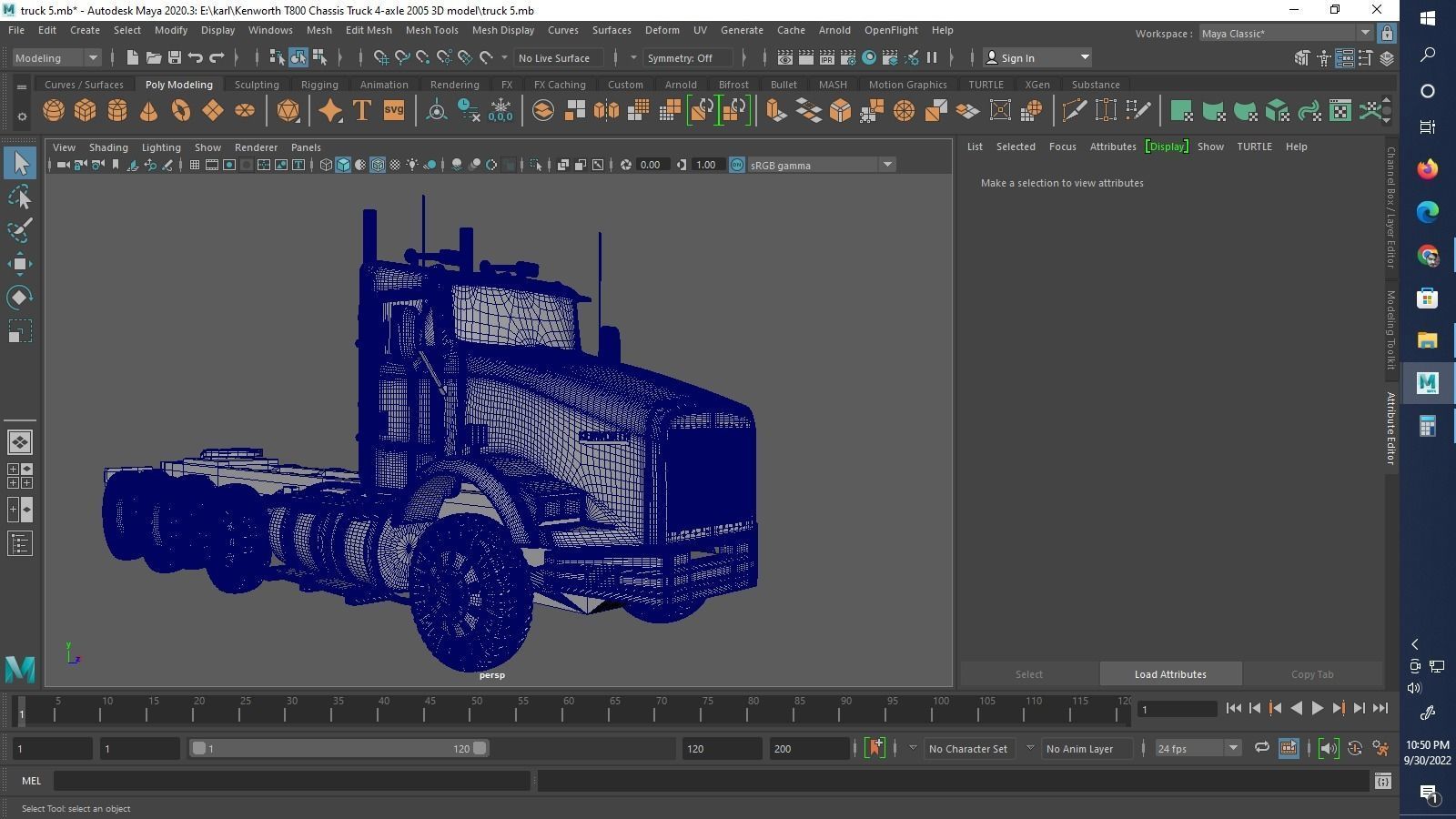 Kenworth T800 Chassis Truck 4axle 2005 3D print model_20