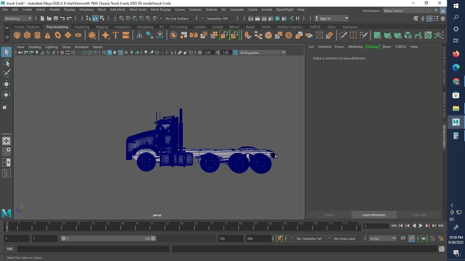 Kenworth T800 Chassis Truck 4axle 2005 3D print model_13