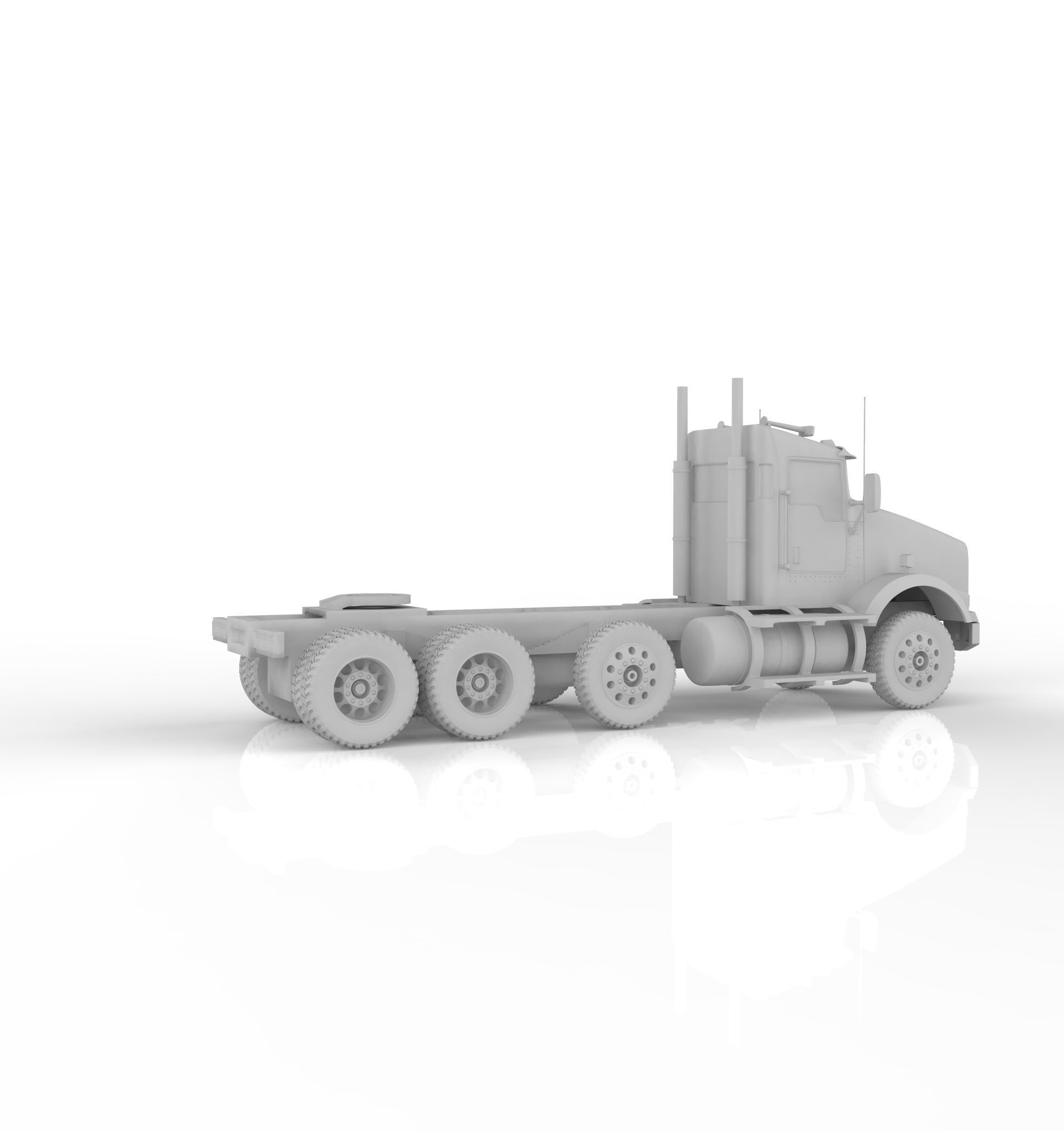 Kenworth T800 Chassis Truck 4axle 2005 3D print model_6
