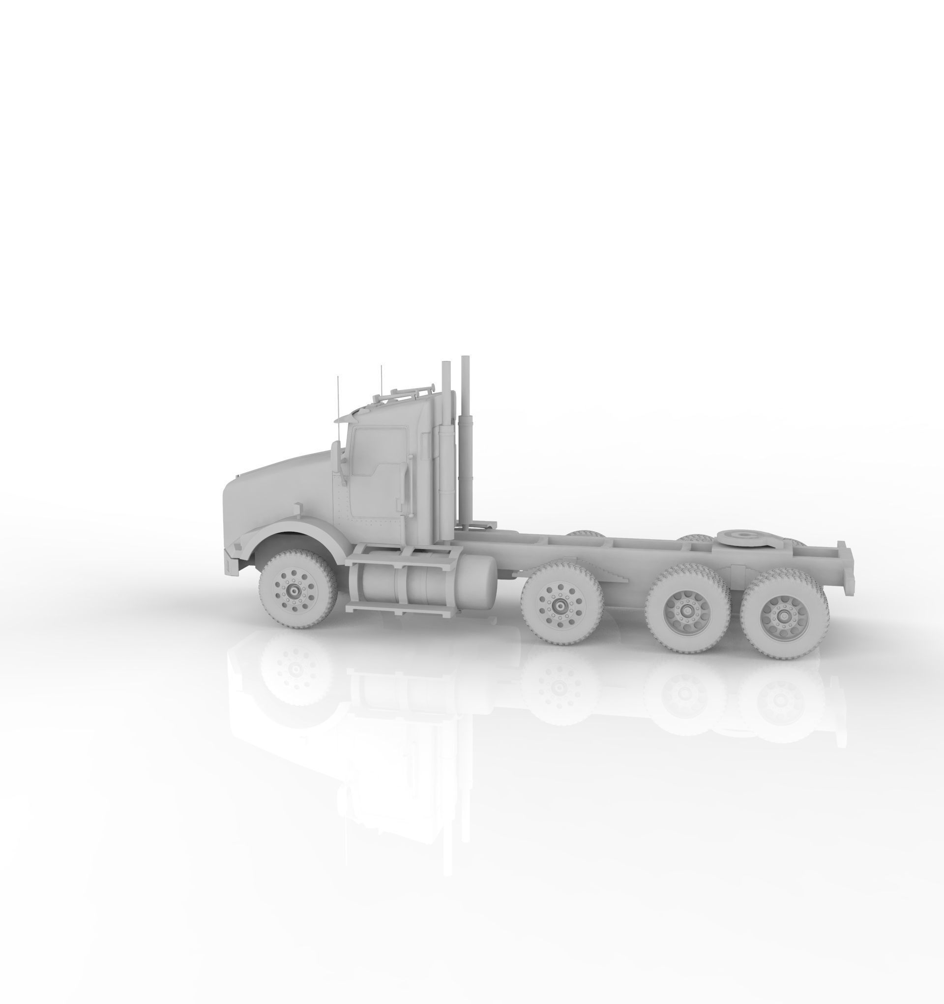 Kenworth T800 Chassis Truck 4axle 2005 3D print model_4