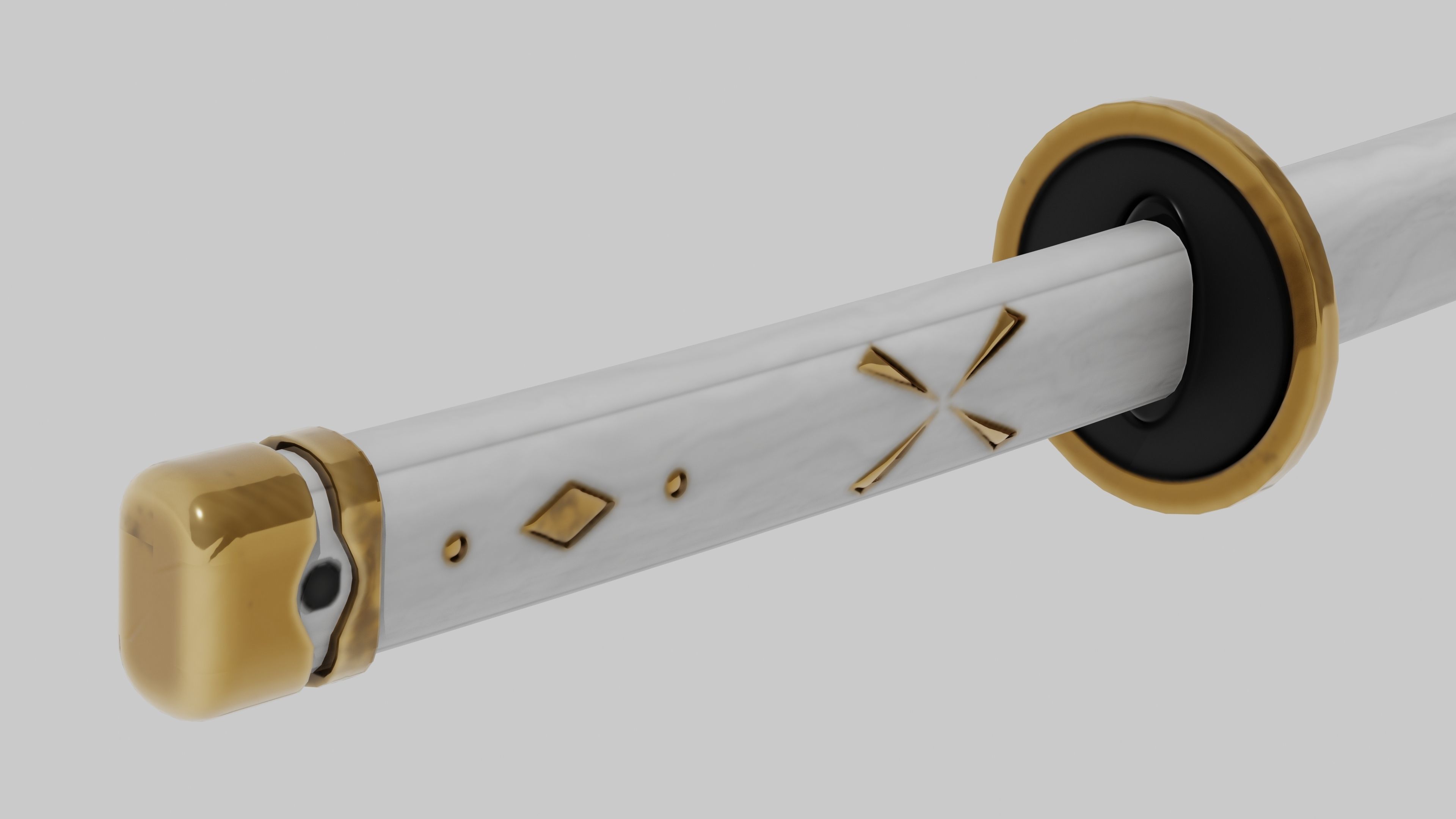 Japanese Furniture Kit - 3 Swords kit Low-poly 3D model_12