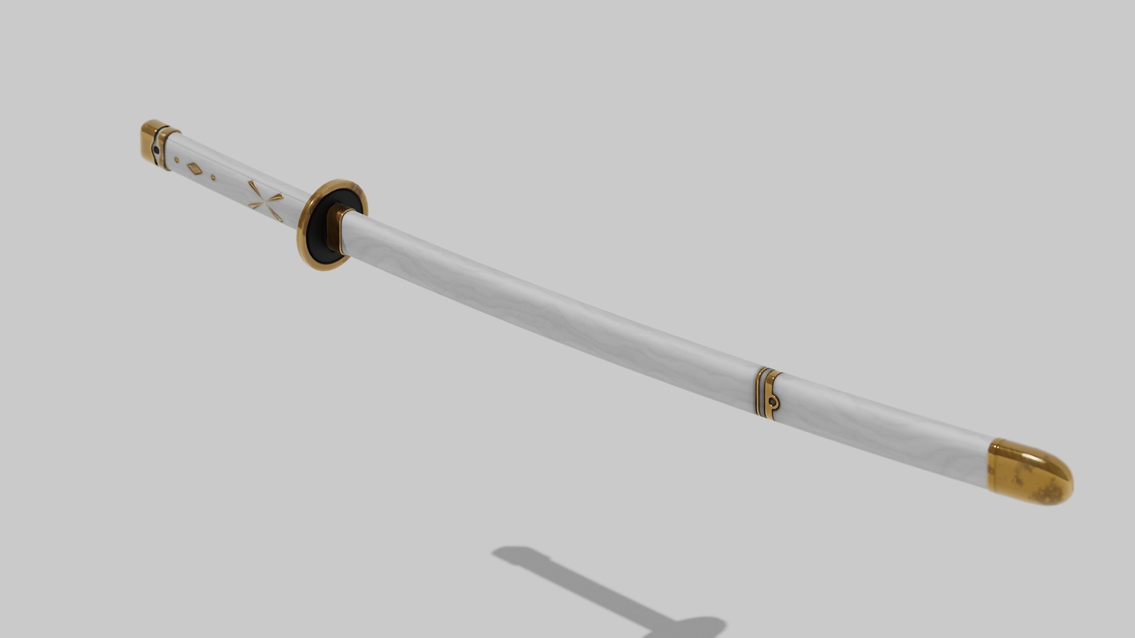 Japanese Furniture Kit - 3 Swords kit Low-poly 3D model_4