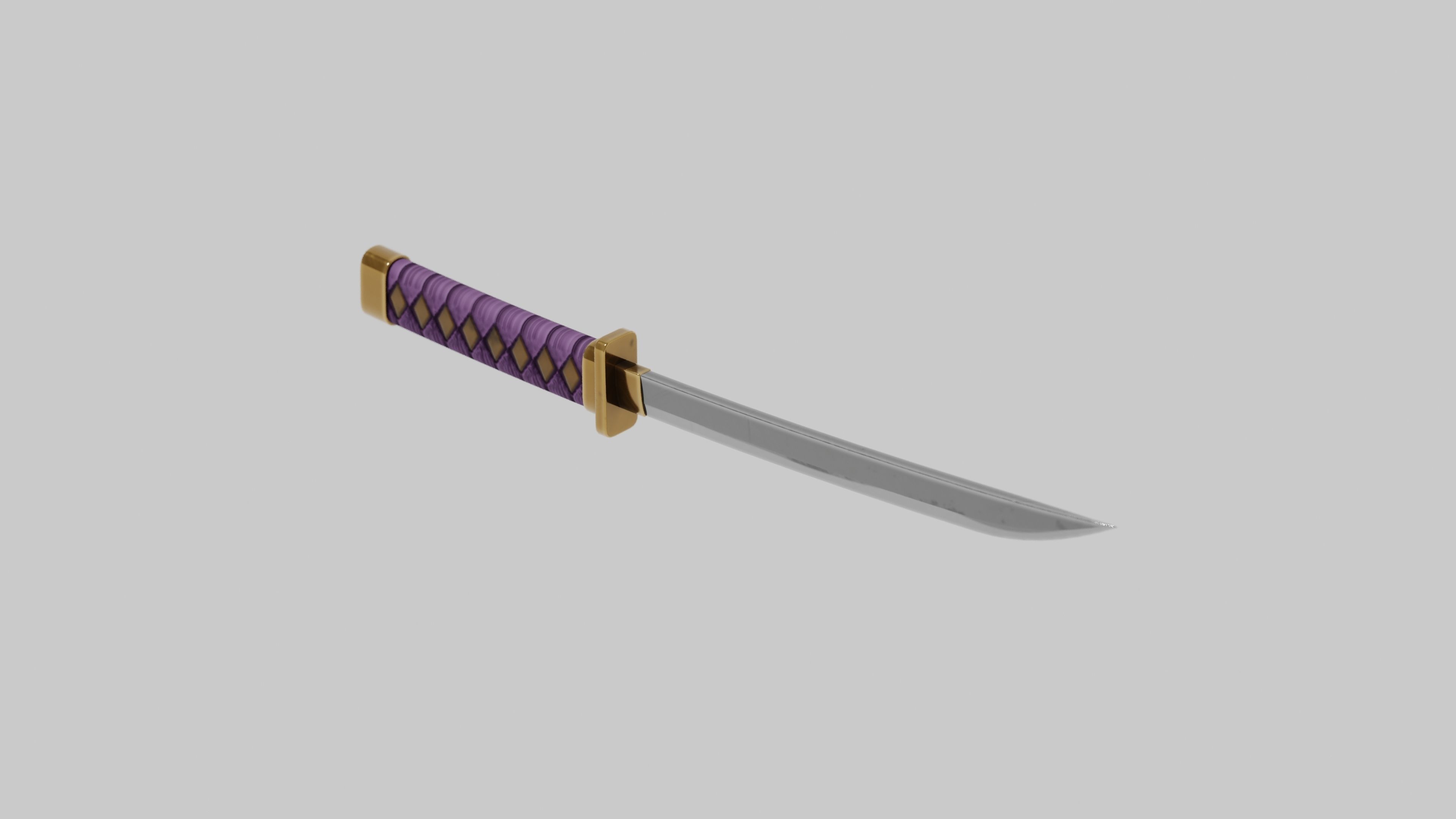 Japanese Furniture Kit - 3 Swords kit Low-poly 3D model_3