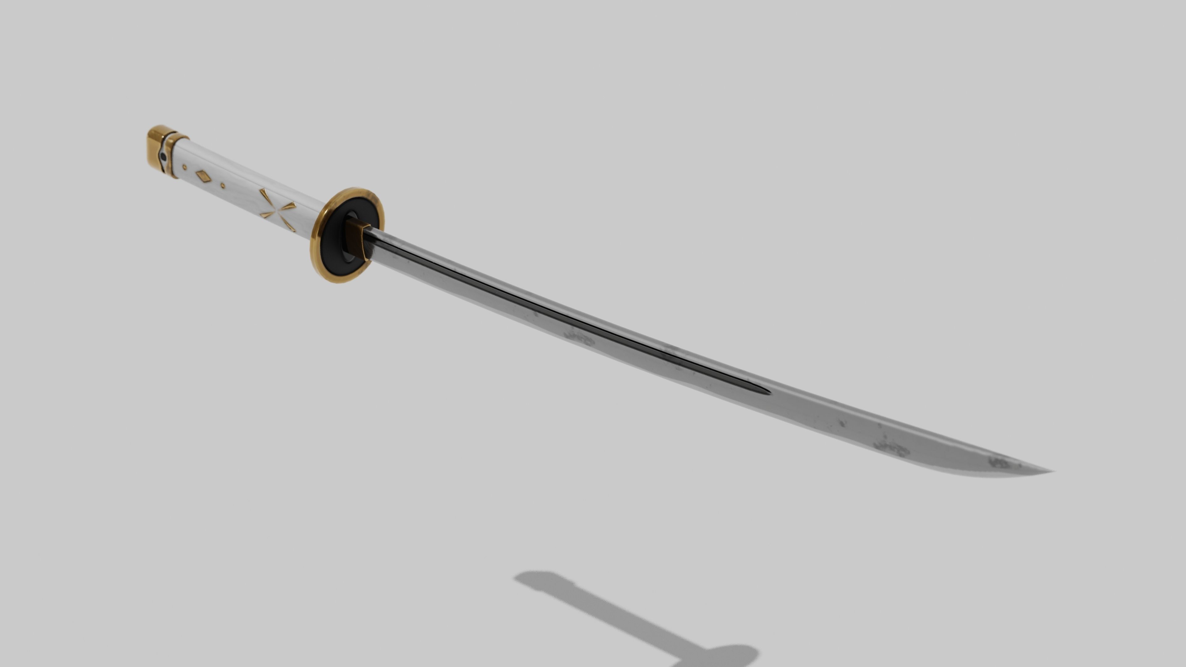 Japanese Furniture Kit - 3 Swords kit Low-poly 3D model_5