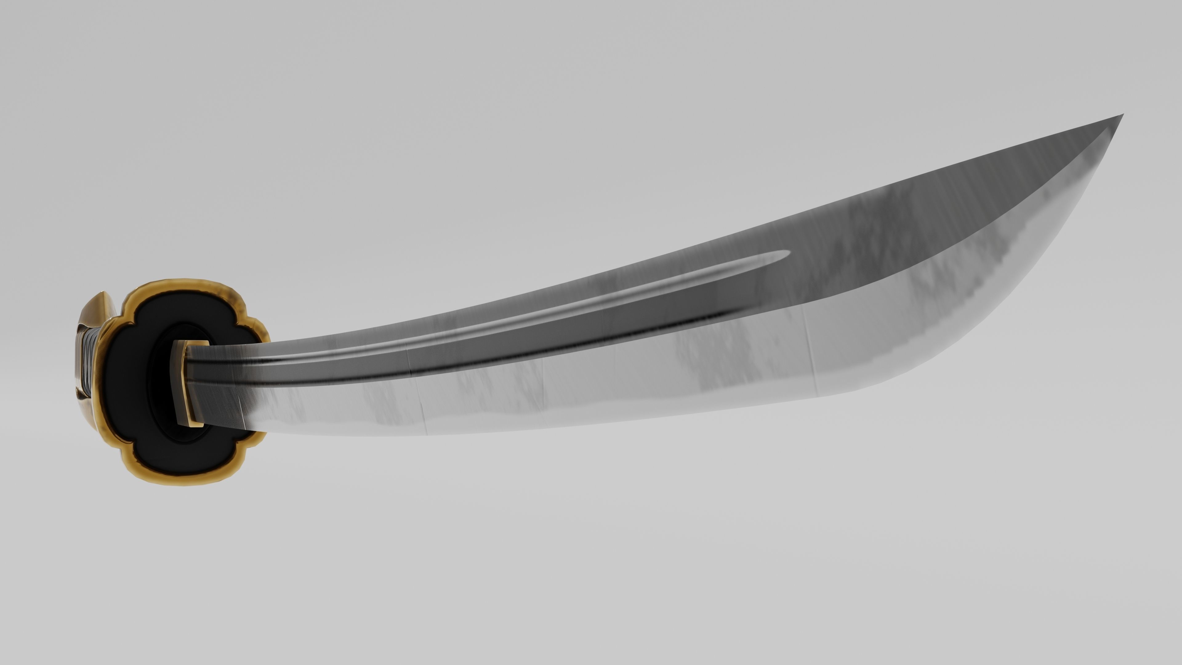 Japanese Furniture Kit - 3 Swords kit Low-poly 3D model_17