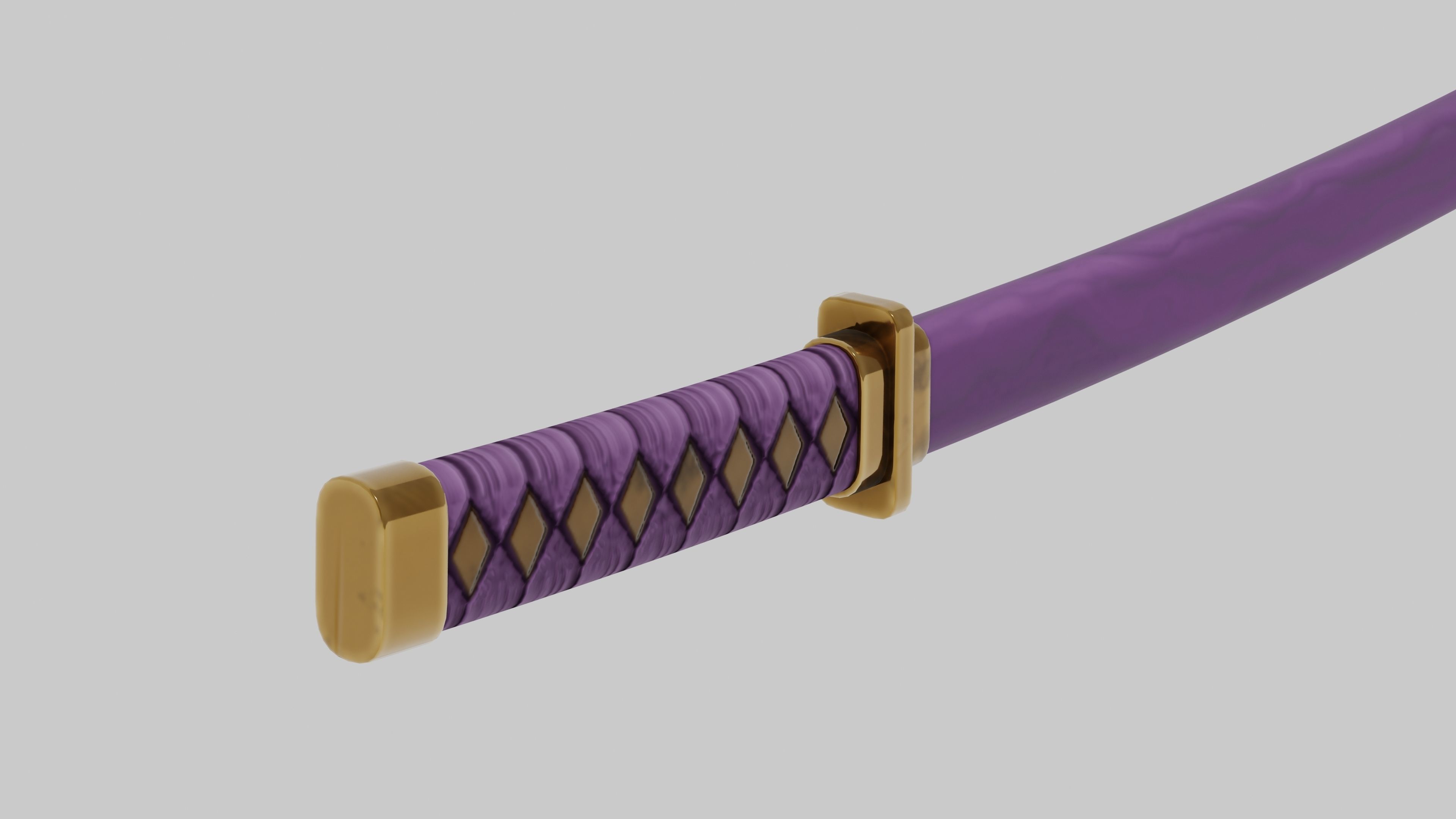 Japanese Furniture Kit - 3 Swords kit Low-poly 3D model_9