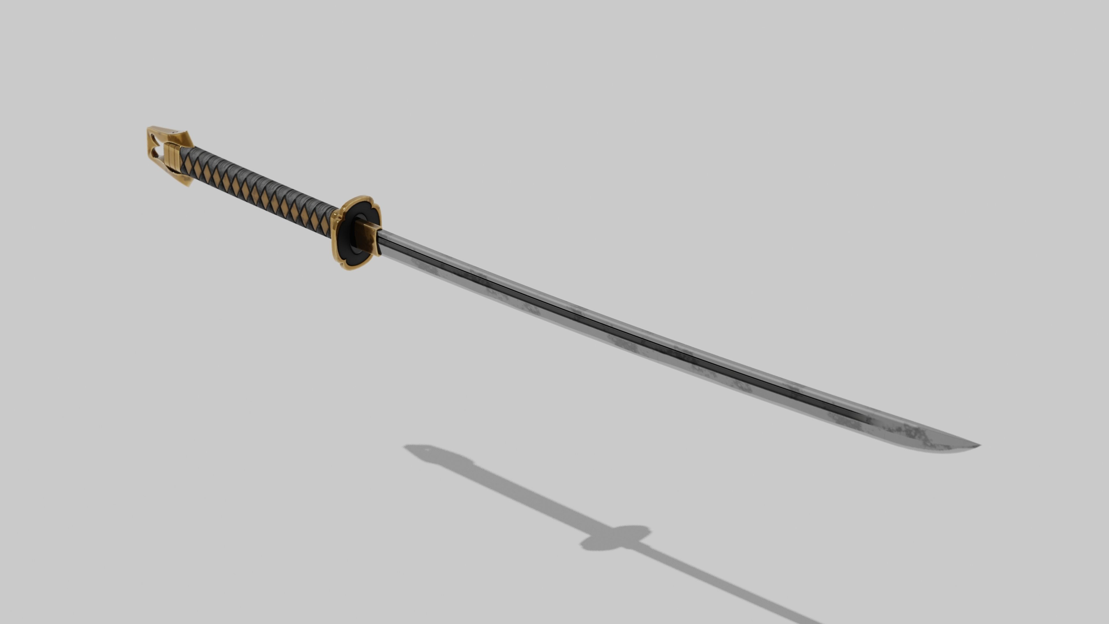 Japanese Furniture Kit - 3 Swords kit Low-poly 3D model_7