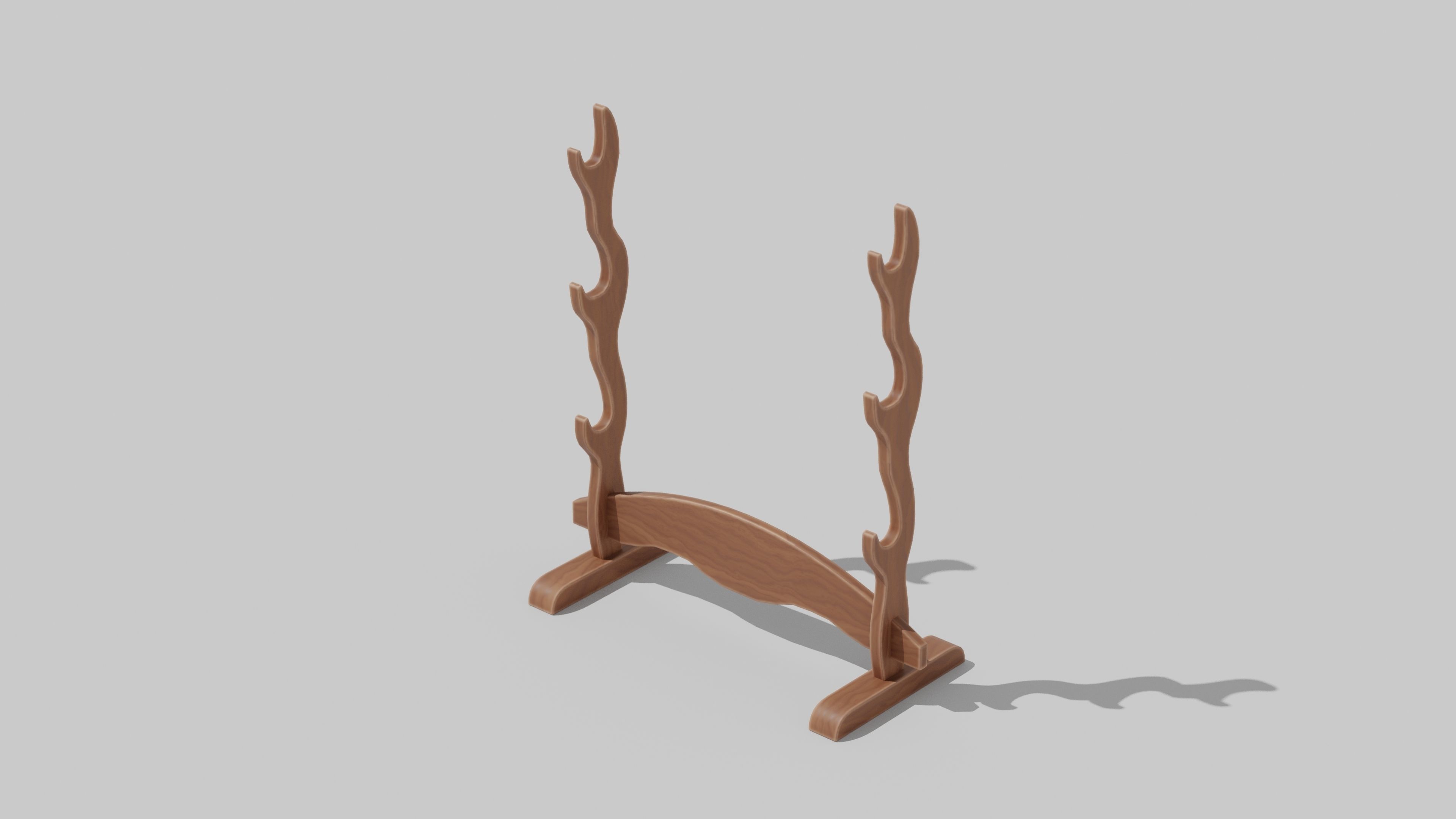 Japanese Furniture Kit - 3 Swords kit Low-poly 3D model_8