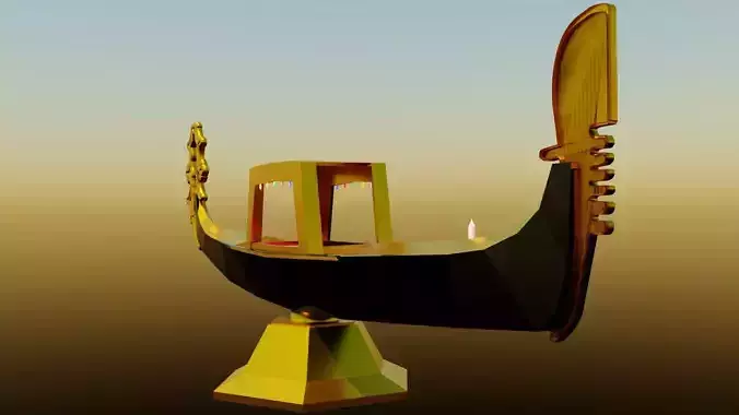 Venetian gondola gondel romantic ship figurine low poly 3D model