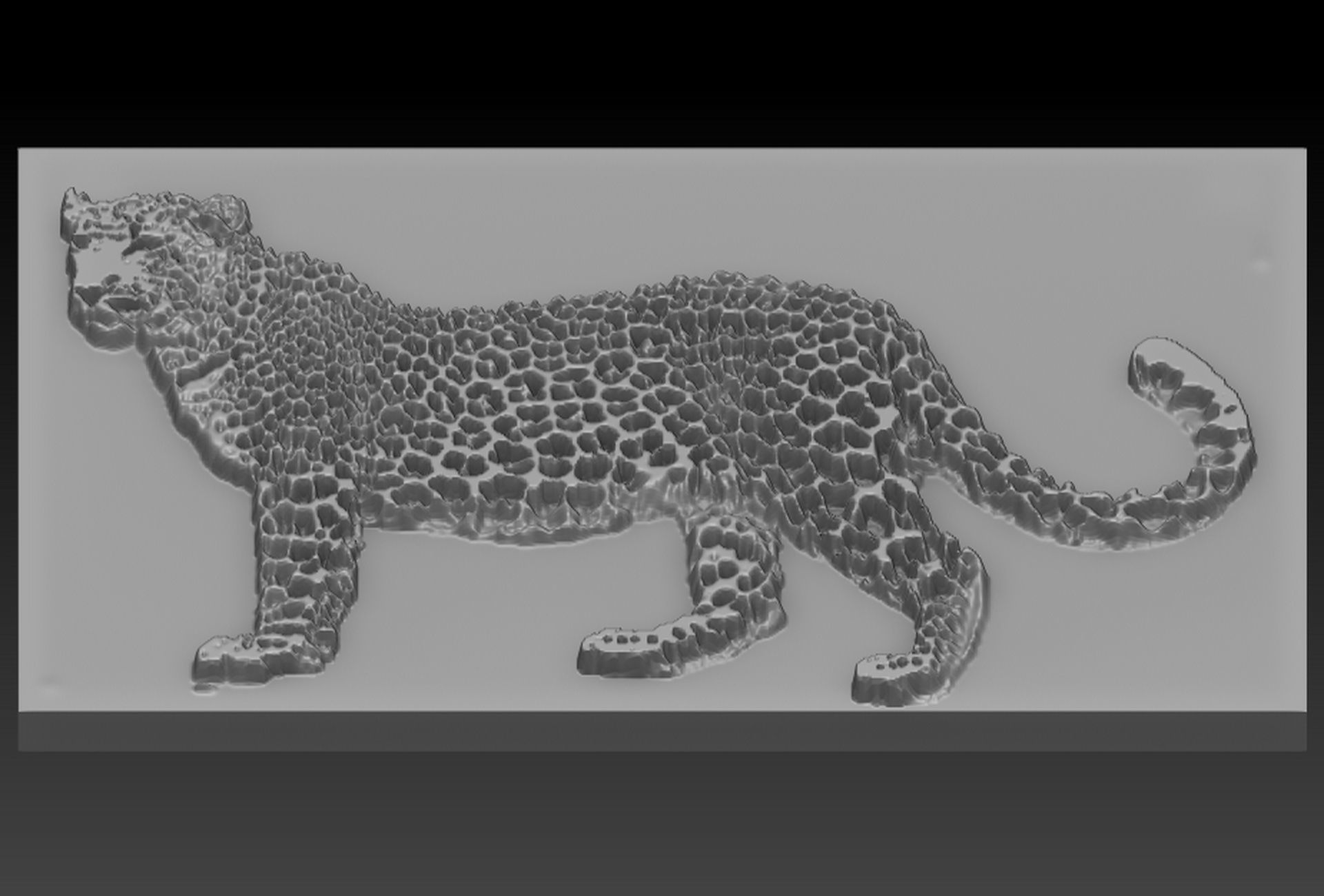 Cheetah plate with holes 3D print model_4