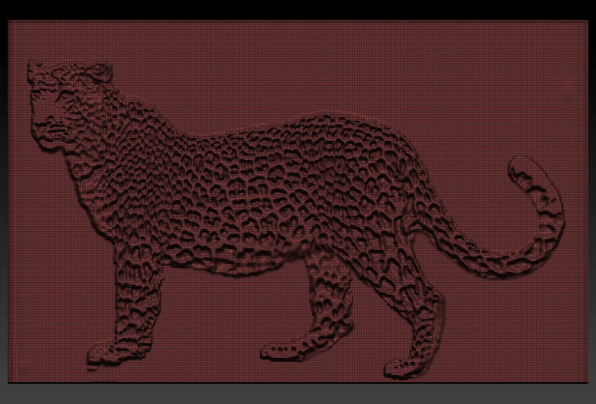 Cheetah plate with holes 3D print model_6