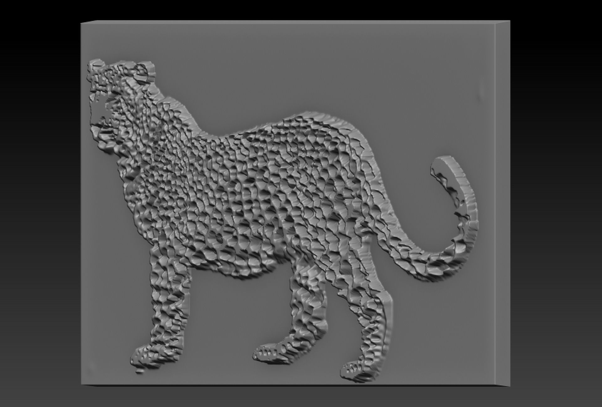 Cheetah plate with holes 3D print model_2