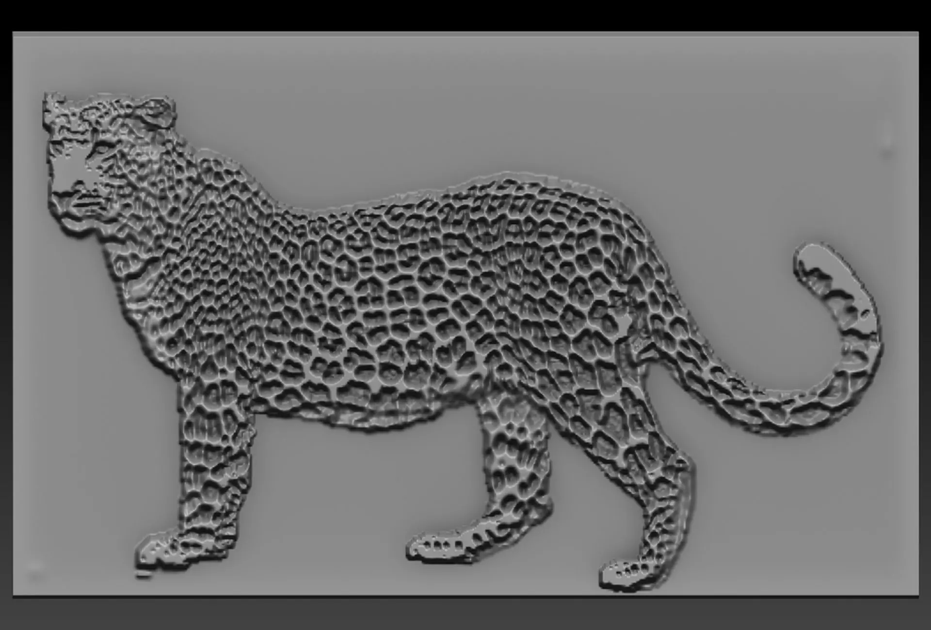 Cheetah plate with holes 3D print model_0