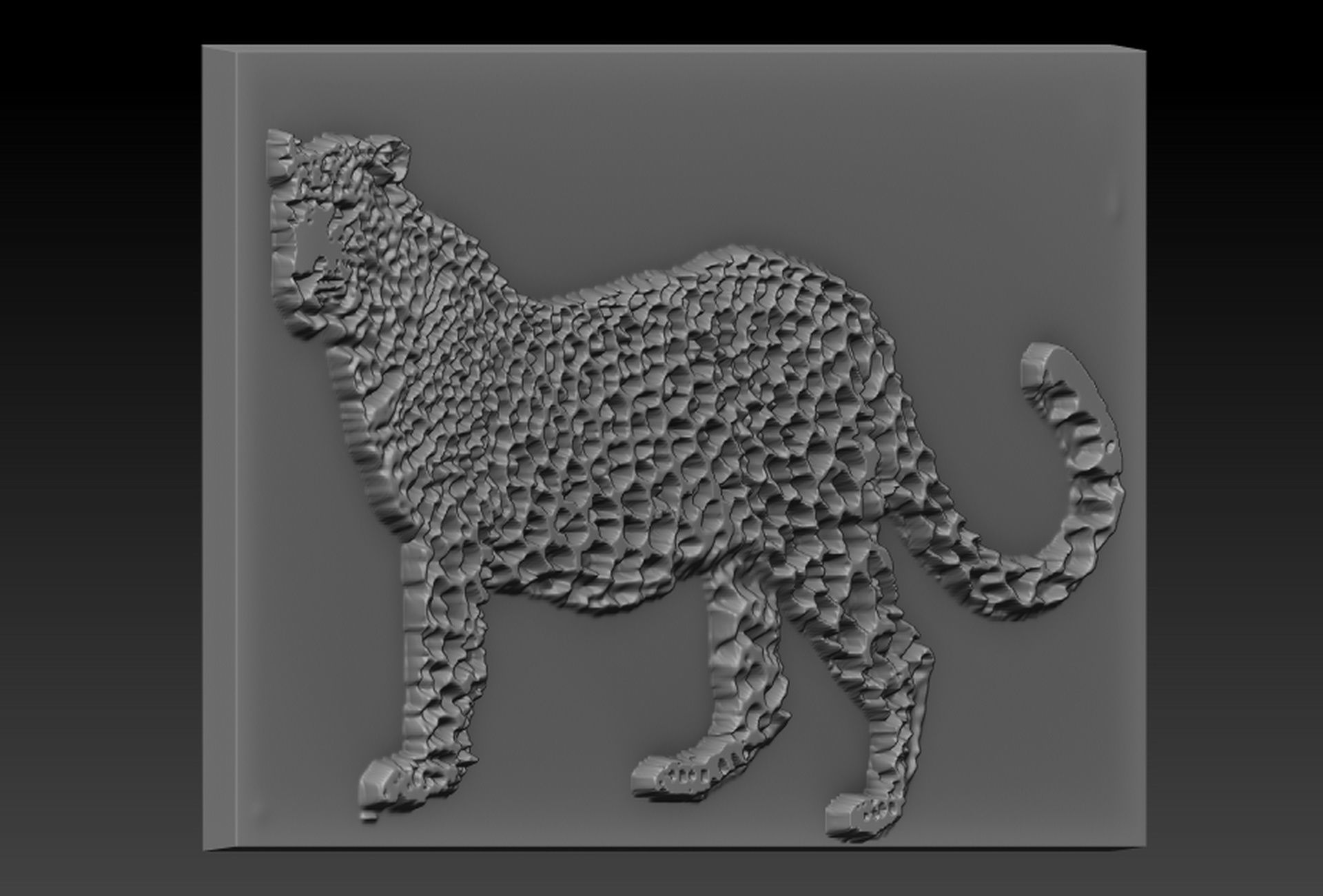 Cheetah plate with holes 3D print model_1