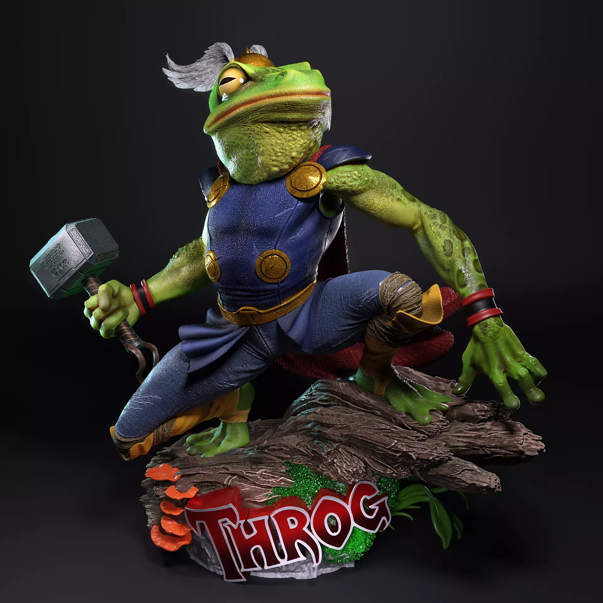 Throg the frog - thor 3D print model_0