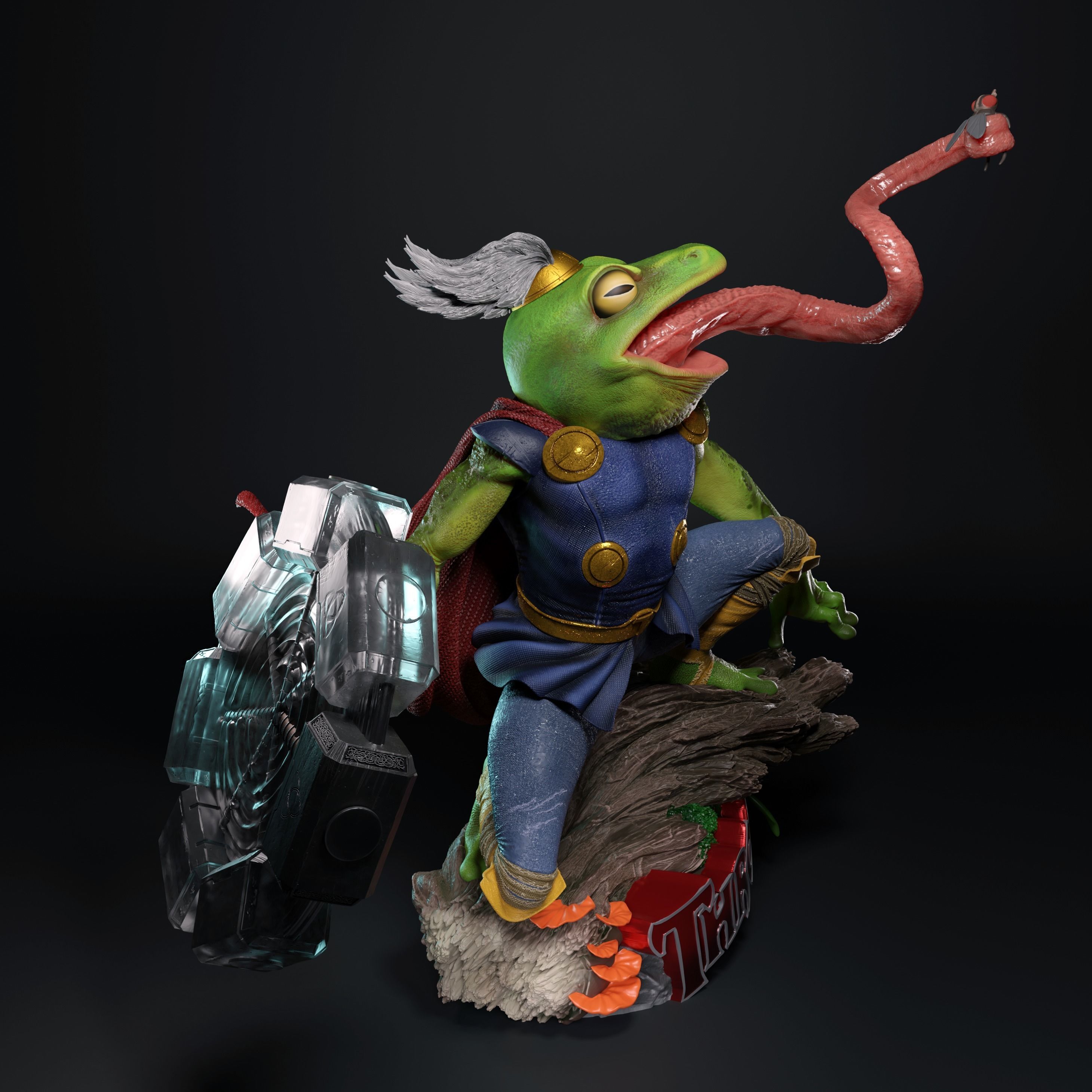 Throg the frog - thor 3D print model_6