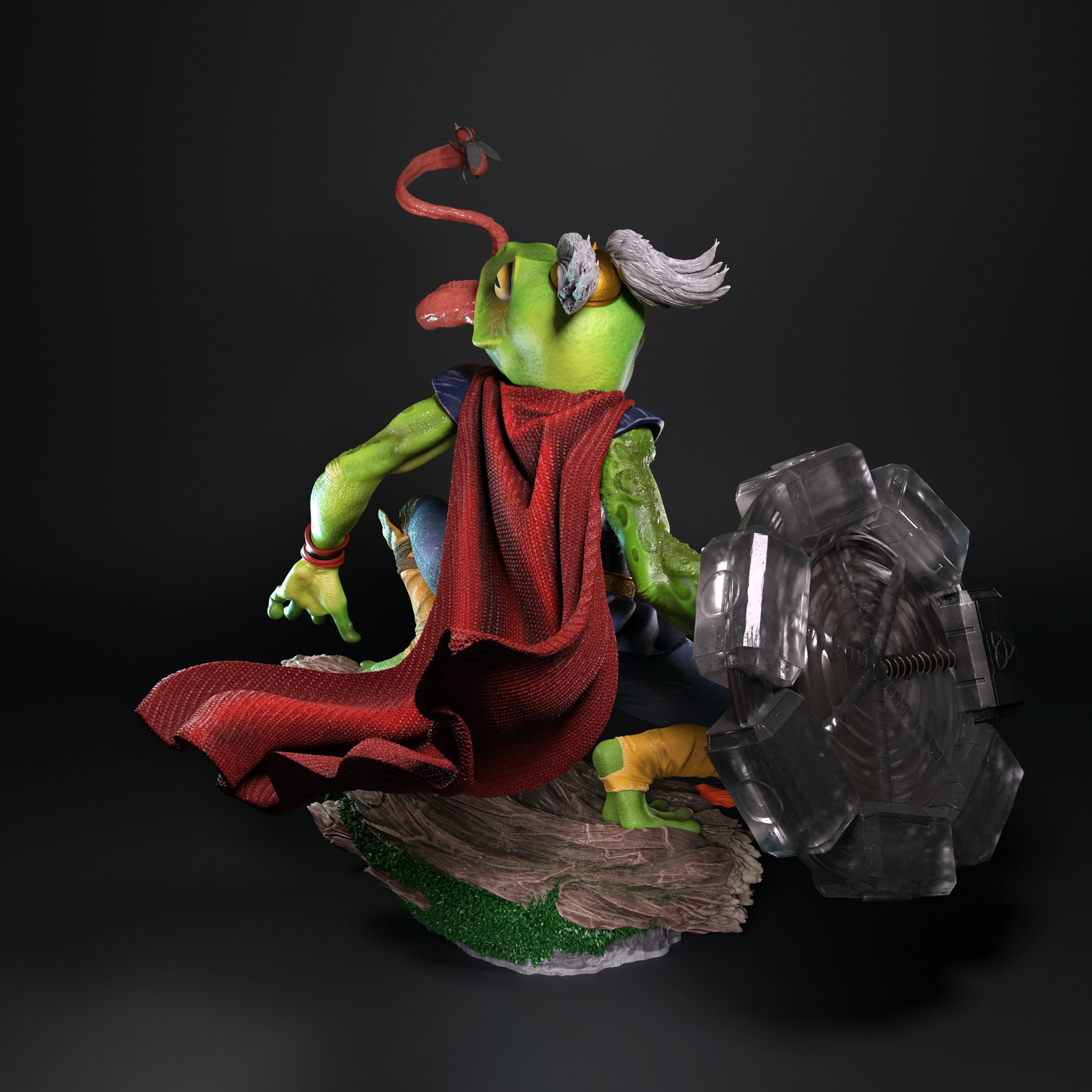 Throg the frog - thor 3D print model_7