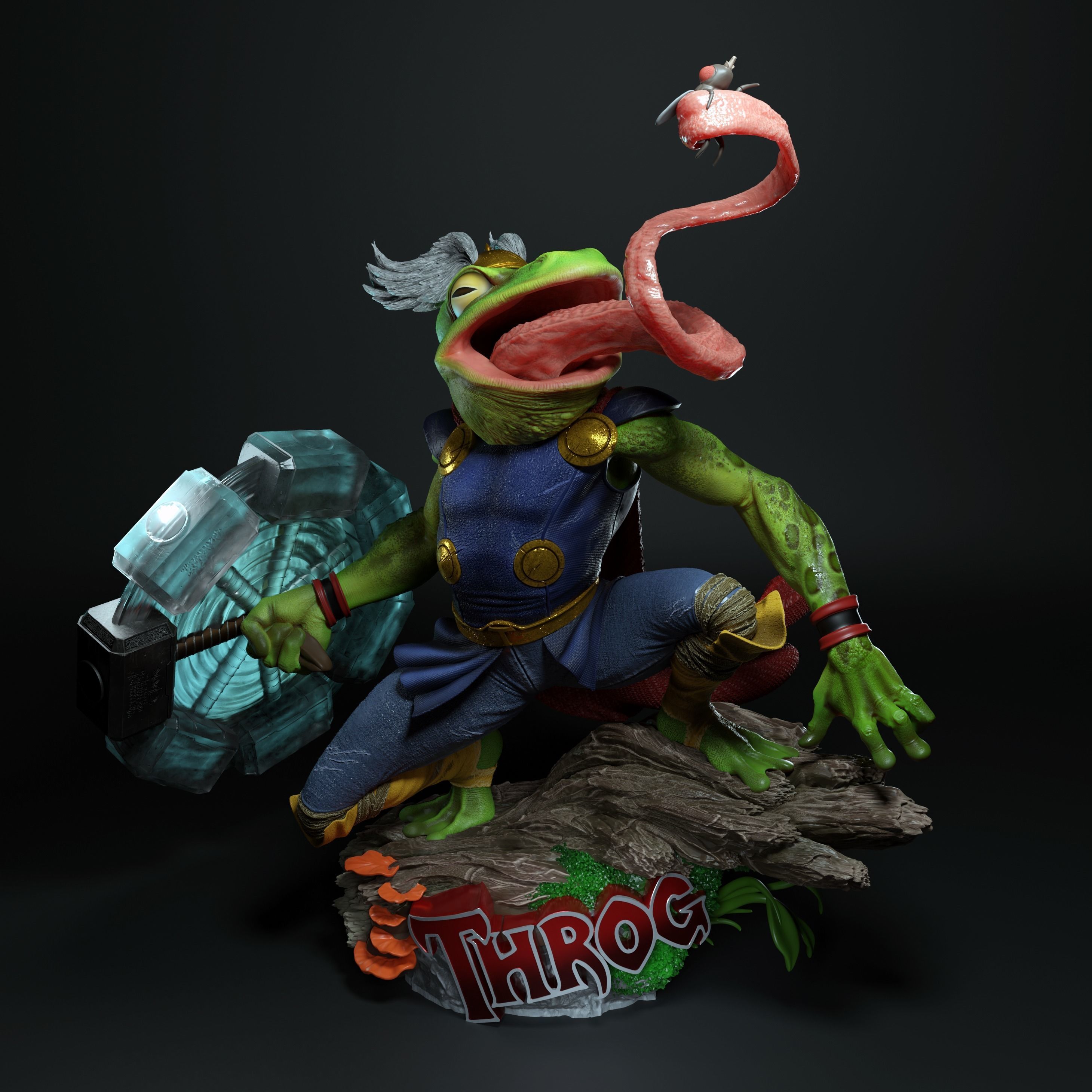 Throg the frog - thor 3D print model_5