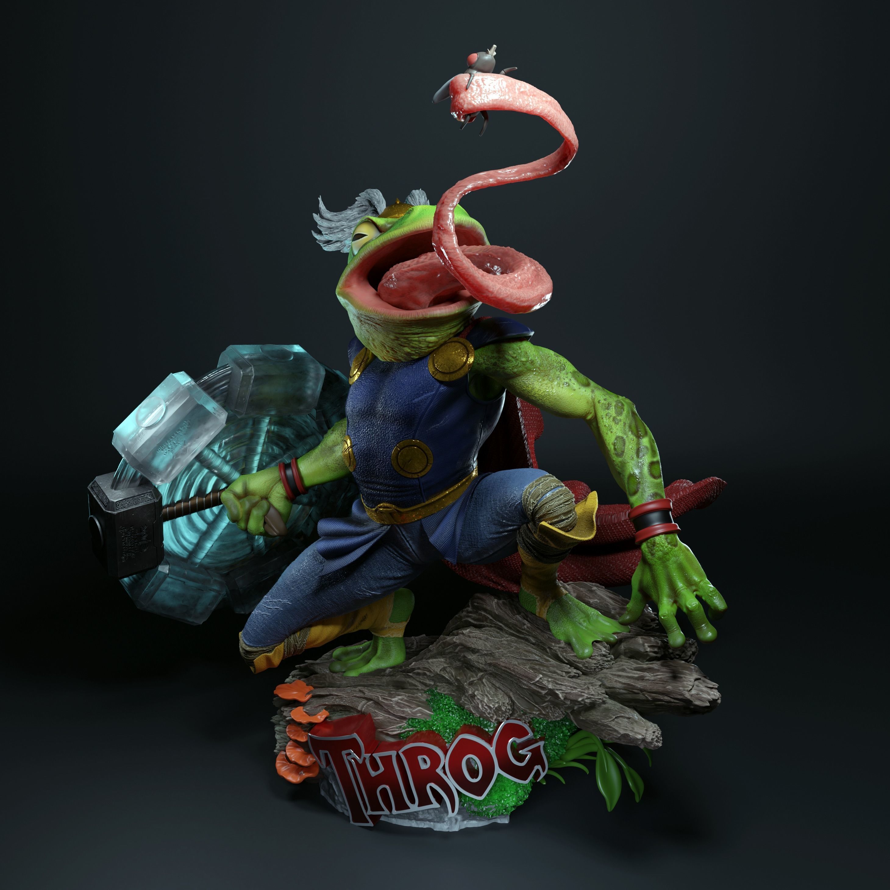 Throg the frog - thor 3D print model_9