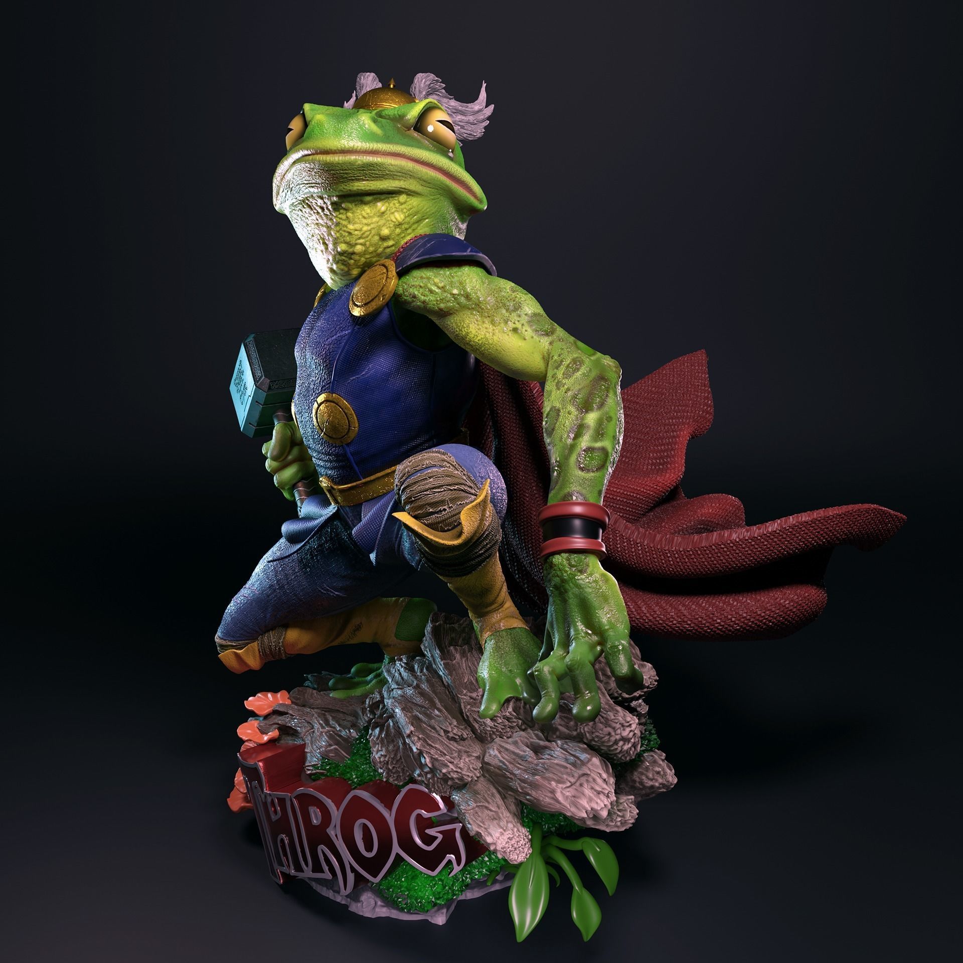 Throg the frog - thor 3D print model_4