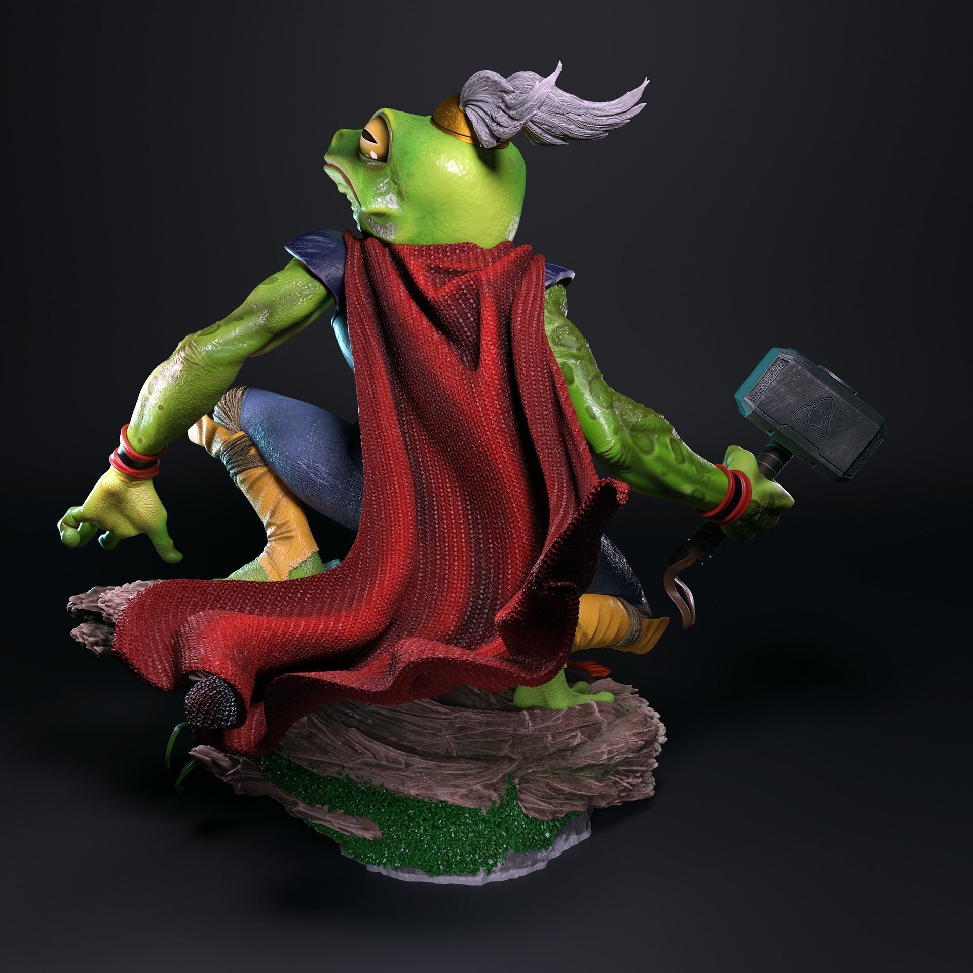 Throg the frog - thor 3D print model_2