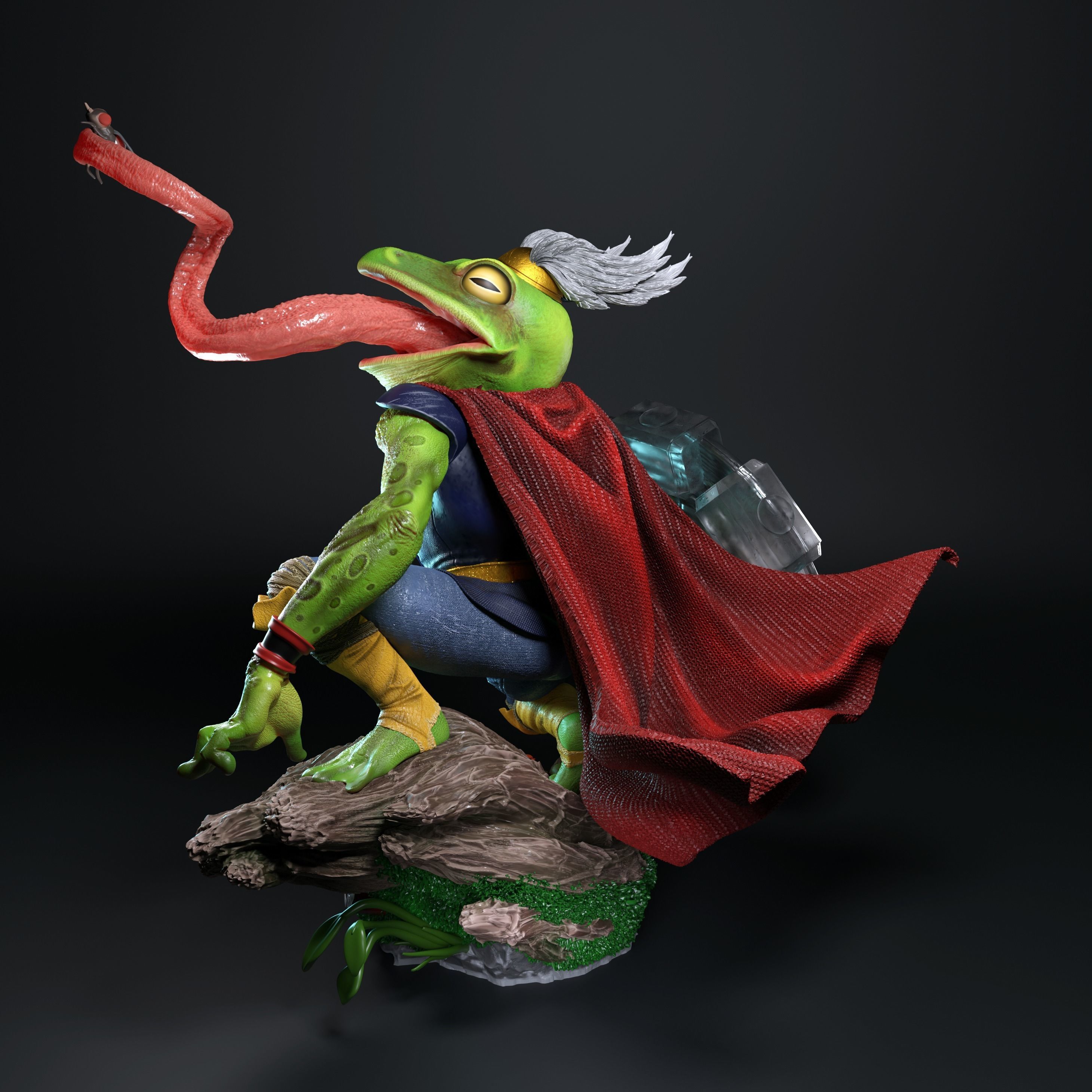Throg the frog - thor 3D print model_8