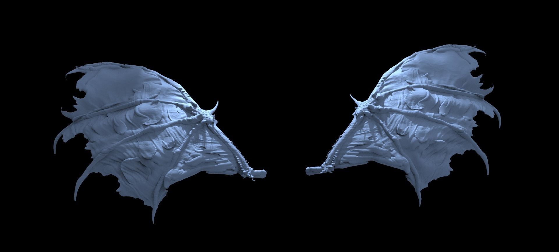 Dark Bat Wings 3  3D model_1