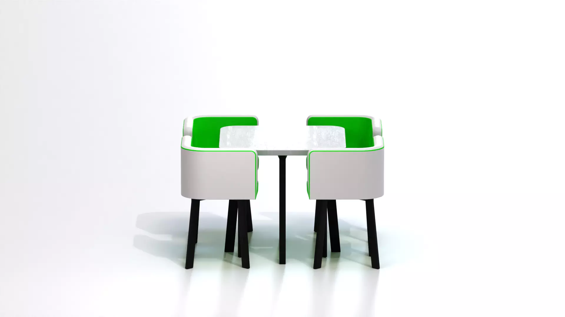 dining chairs and square table Low-poly 3D model