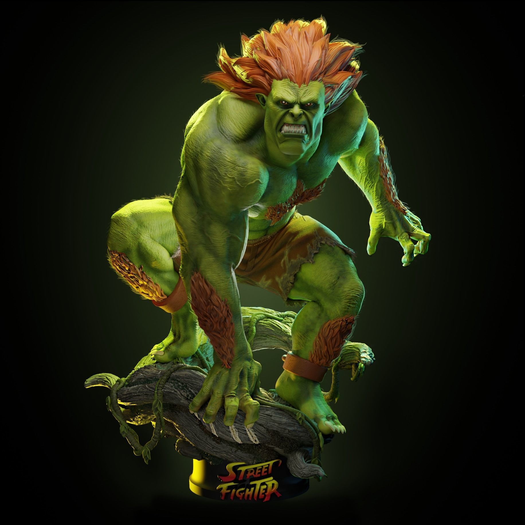Blanka Street fighter statue  3D print model_1