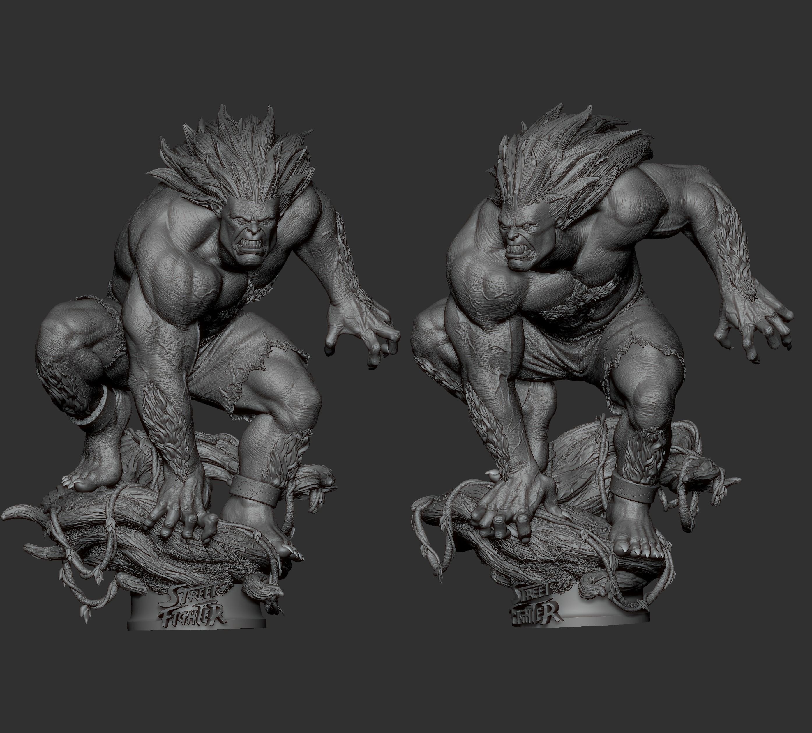 Blanka Street fighter statue  3D print model_6