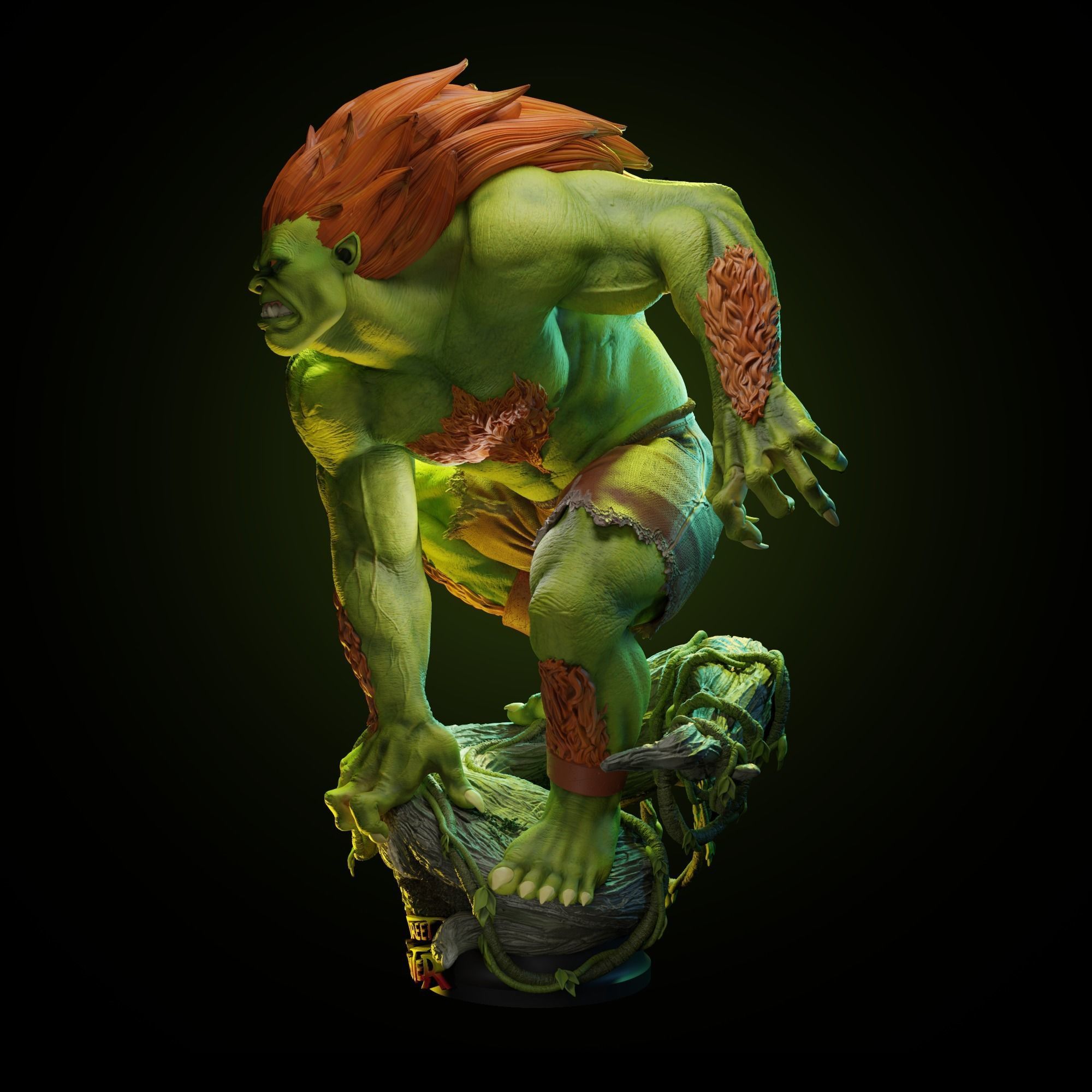 Blanka Street fighter statue  3D print model_4