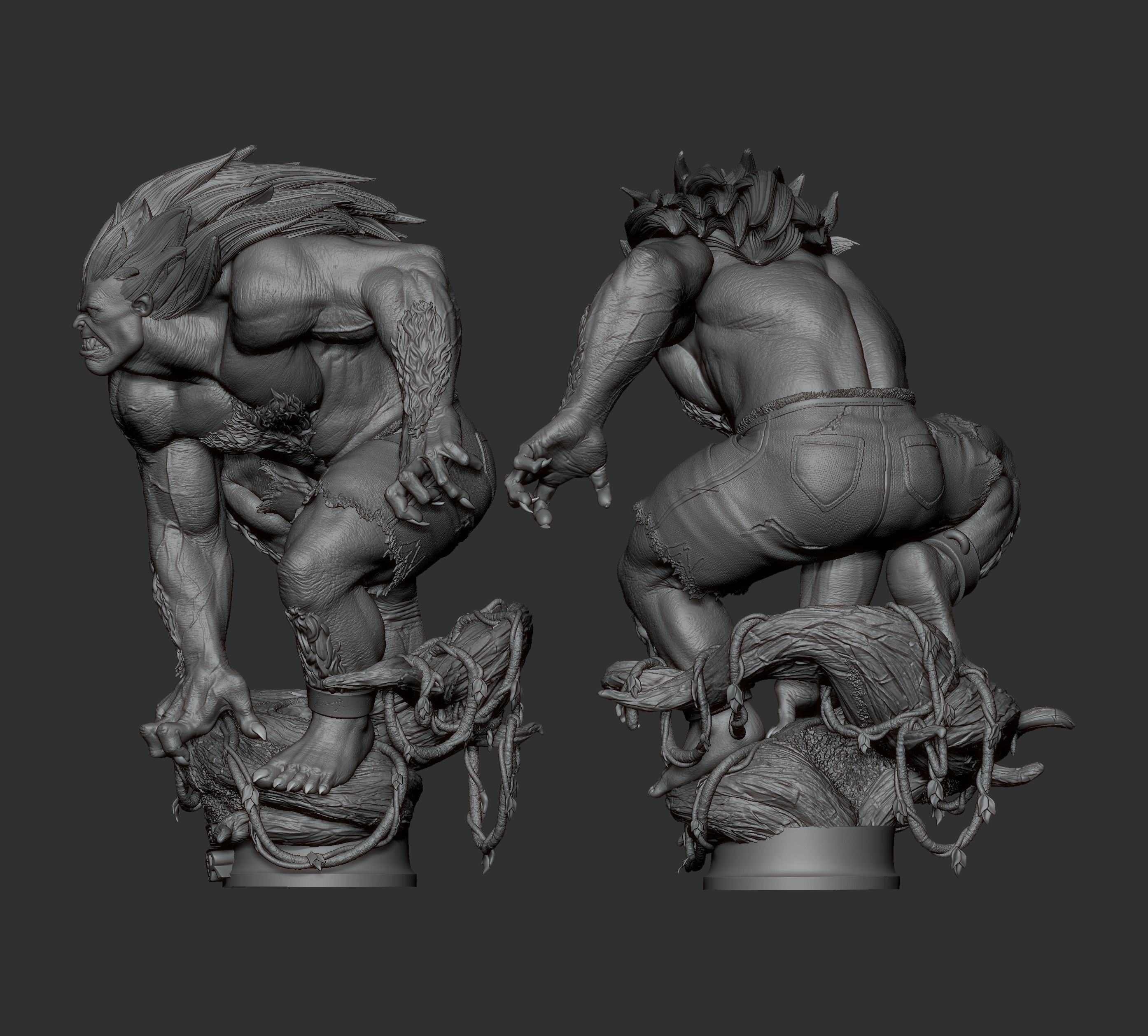 Blanka Street fighter statue  3D print model_7