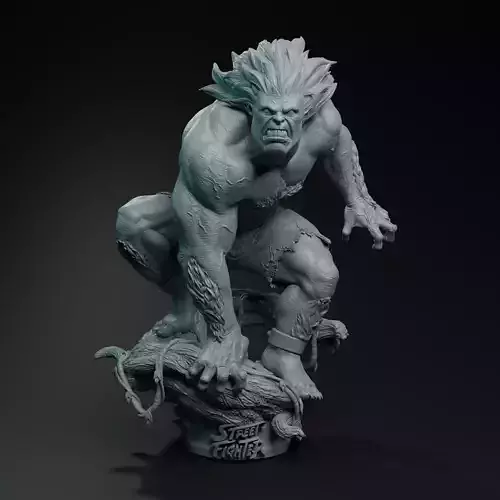 Blanka Street fighter statue 