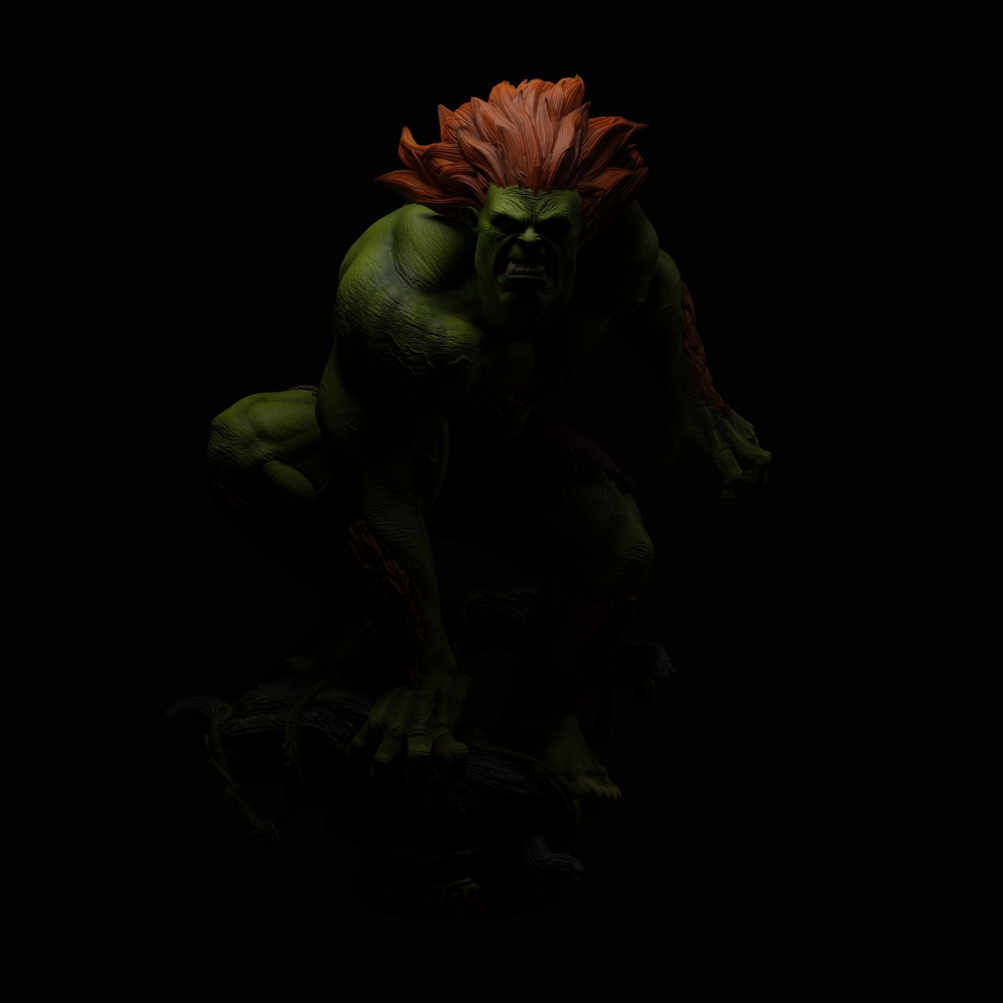 Blanka Street fighter statue  3D print model_5