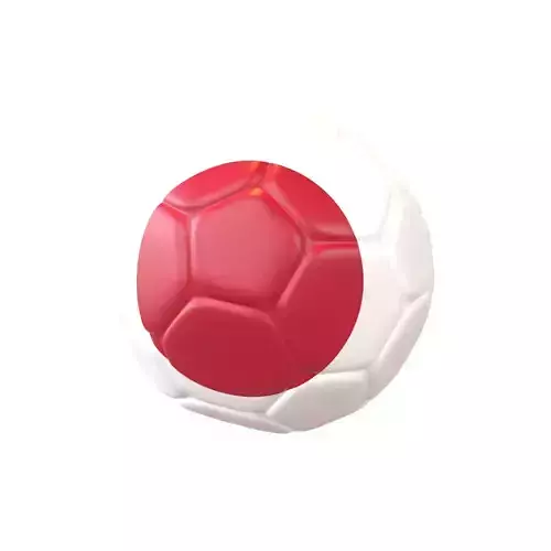 Japan Flag Soccer Ball v1 001