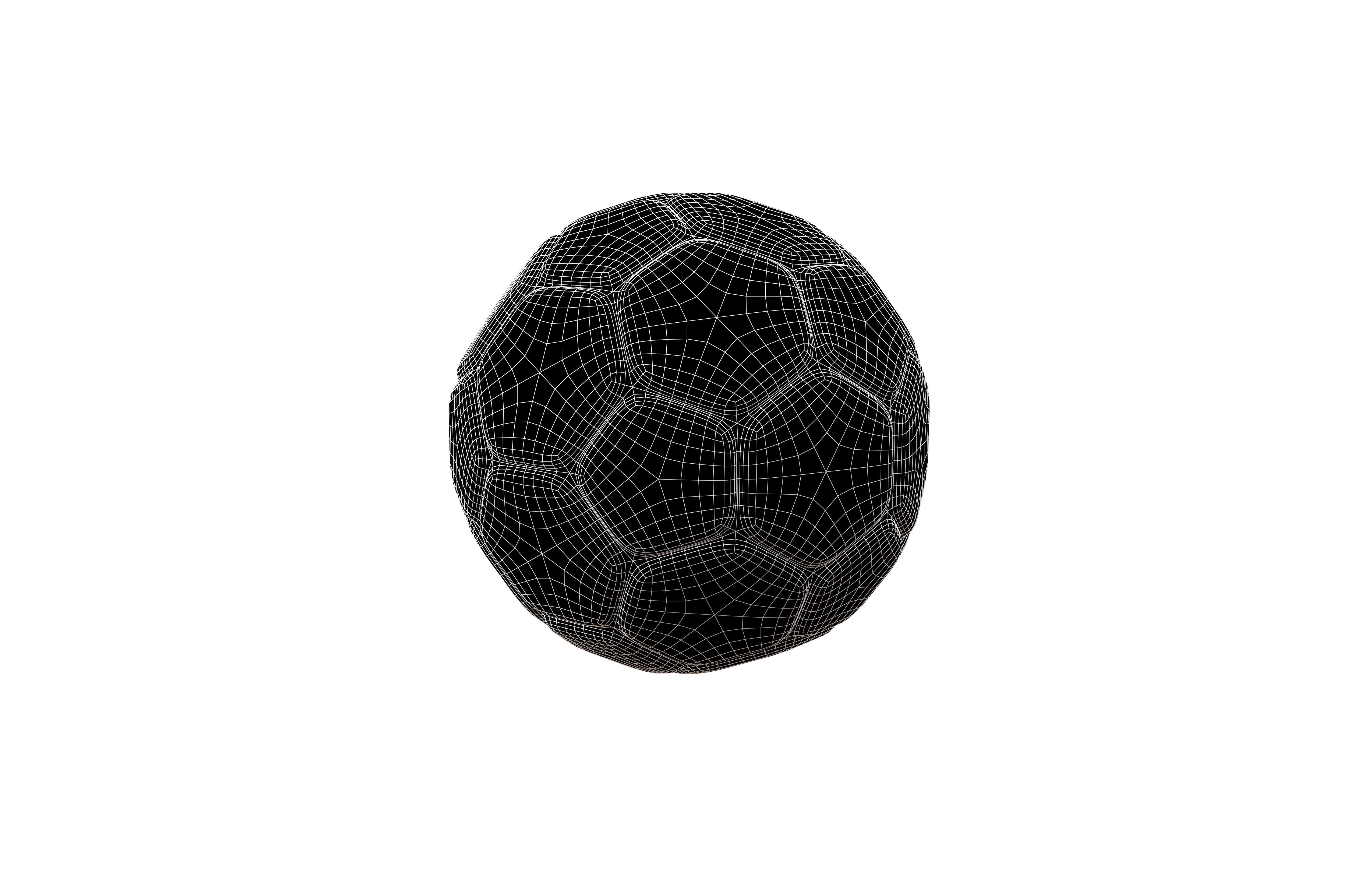 South Korea Flag Soccer Ball v1 001 Low-poly 3D model_5