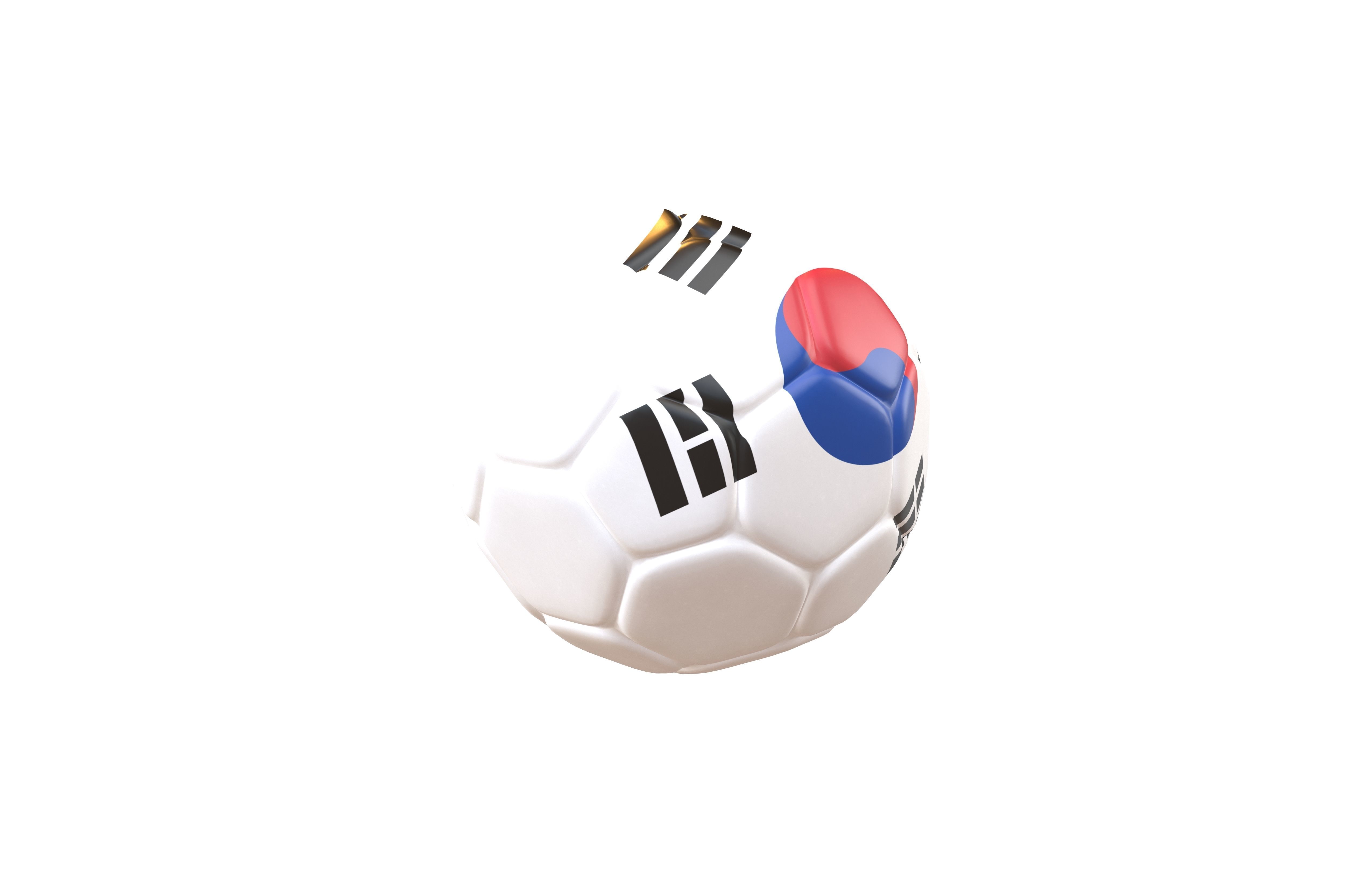 South Korea Flag Soccer Ball v1 001 Low-poly 3D model_2